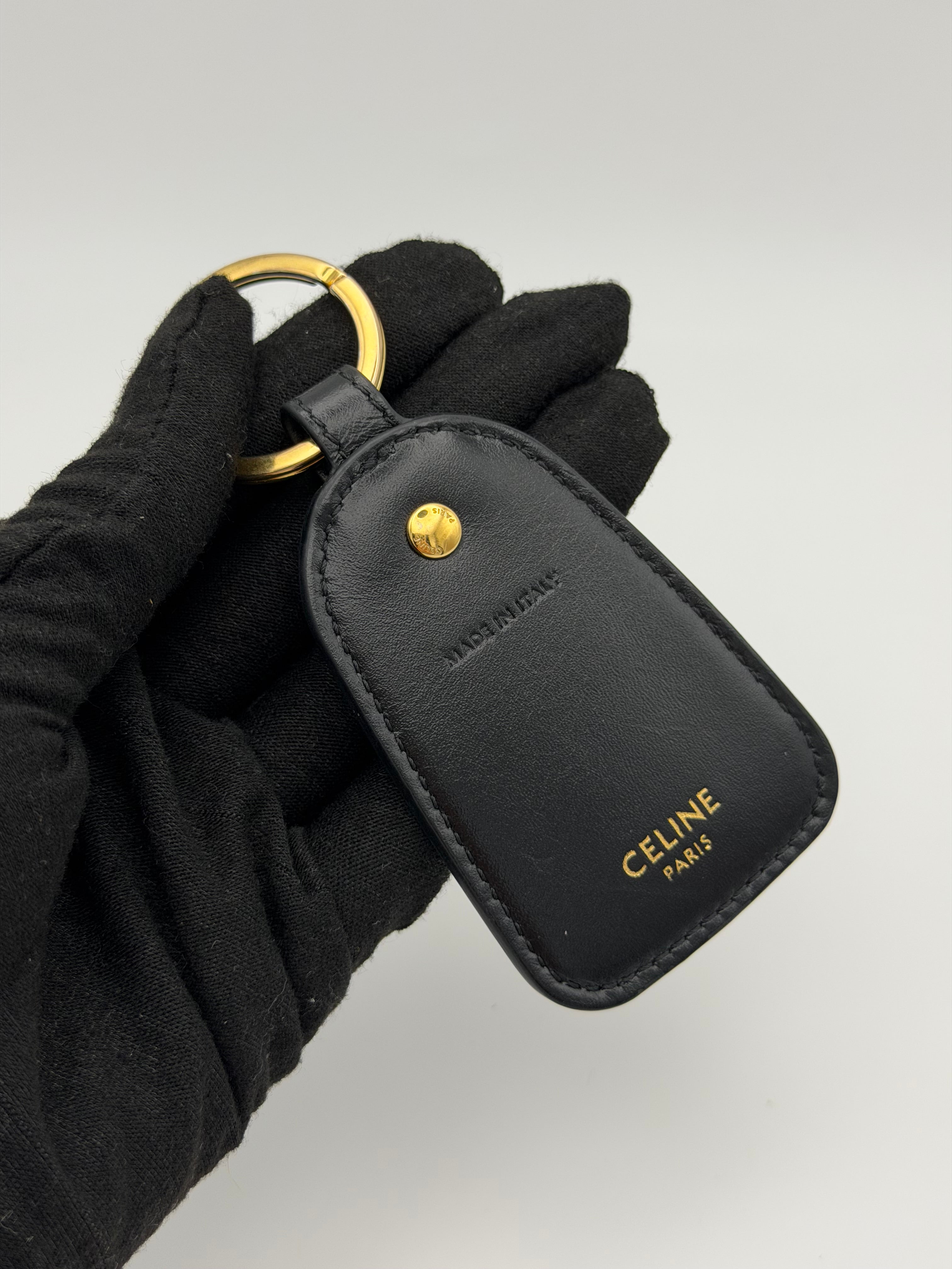 Celine Key Holder In Triomphe Canvas With Gold Hardware. Authentic and preloved in excellent condition