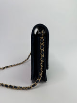 Chanel Square Wallet On Chain In Patent Navy Leather GHW