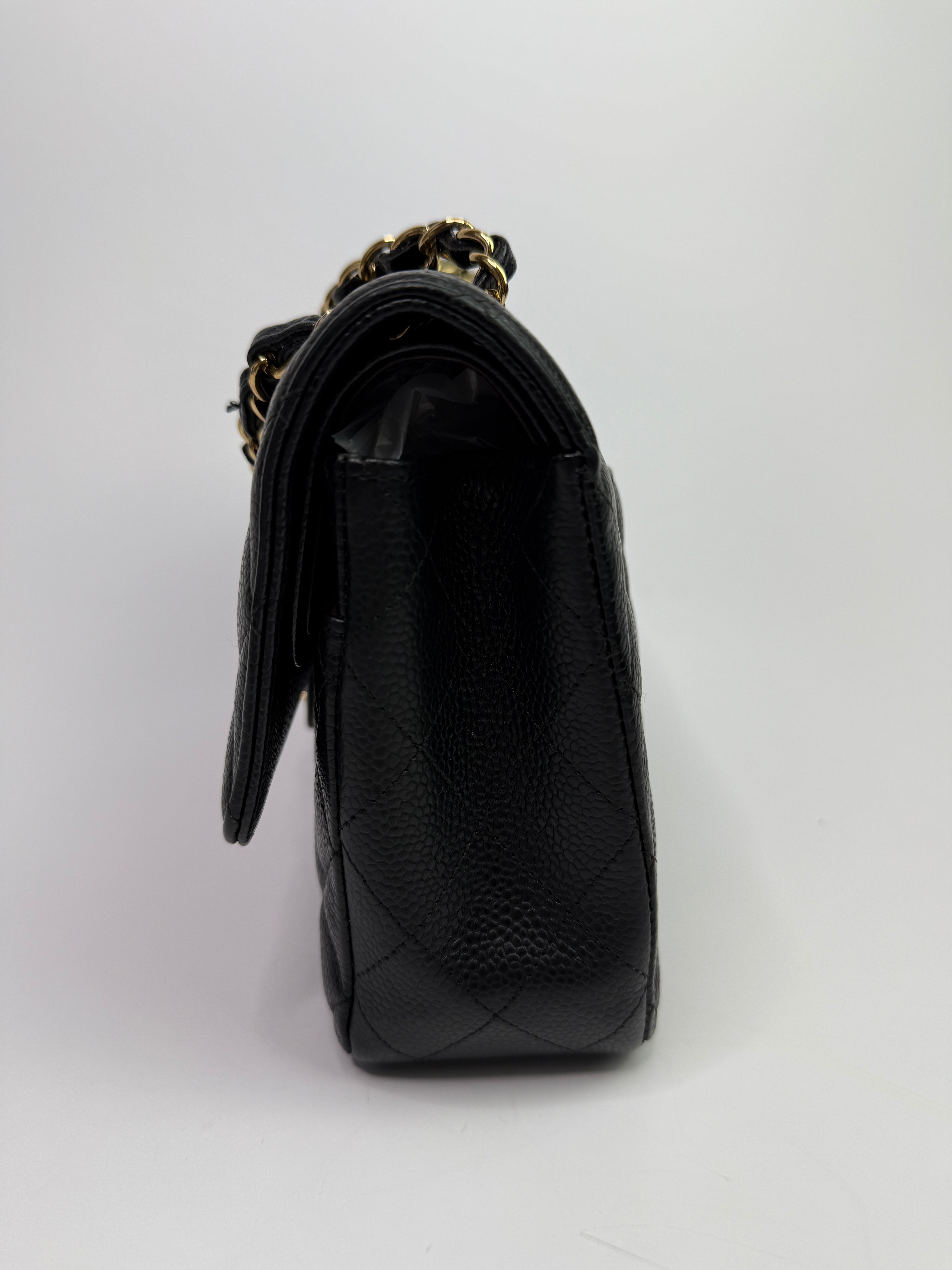 Chanel Medium Classic Double Flap Black Caviar Leather With GHW