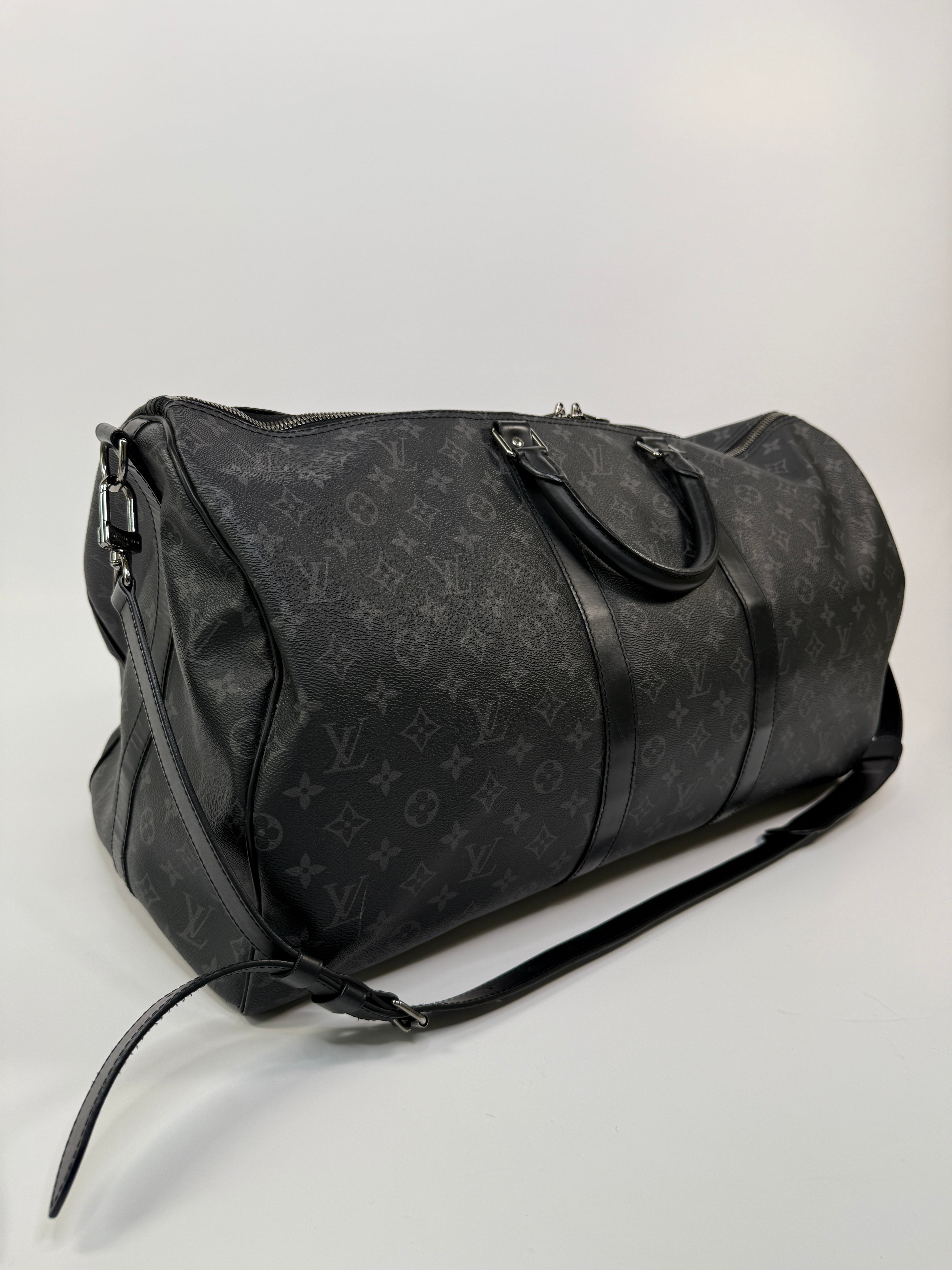 Louis Vuitton Keepall Bandouliere 55 Monogram Eclipse Black, Authentic and preloved.