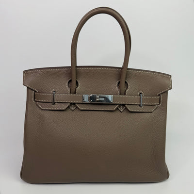 Hermès Birkin 30 In Etoupe Clemence Leather With PHW