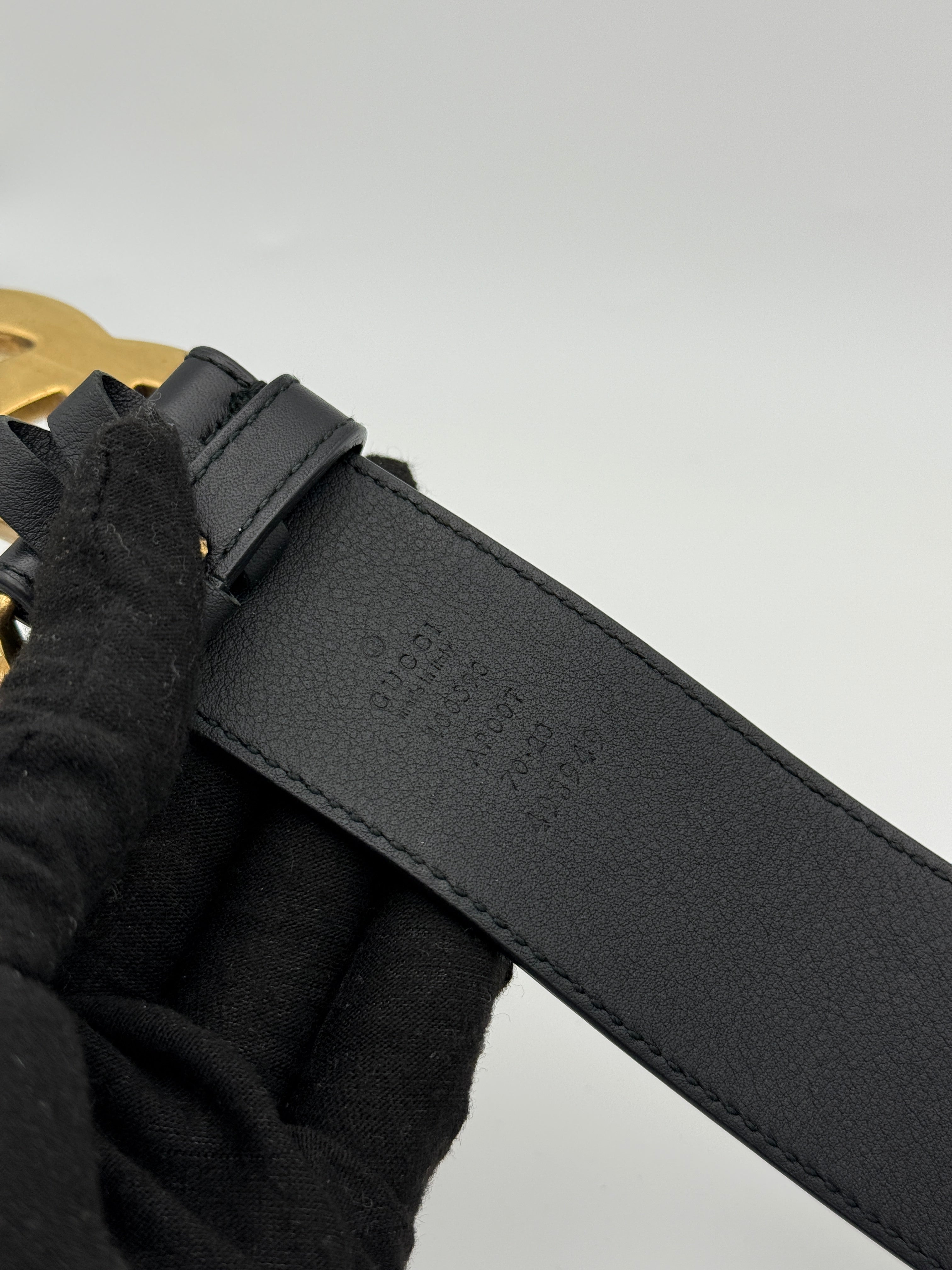 Gucci GG Marmont Belt Black Leather Gold buckle Authentic and preloved