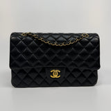 Chanel Medium Classic Double Flap Black Lambskin With GHW