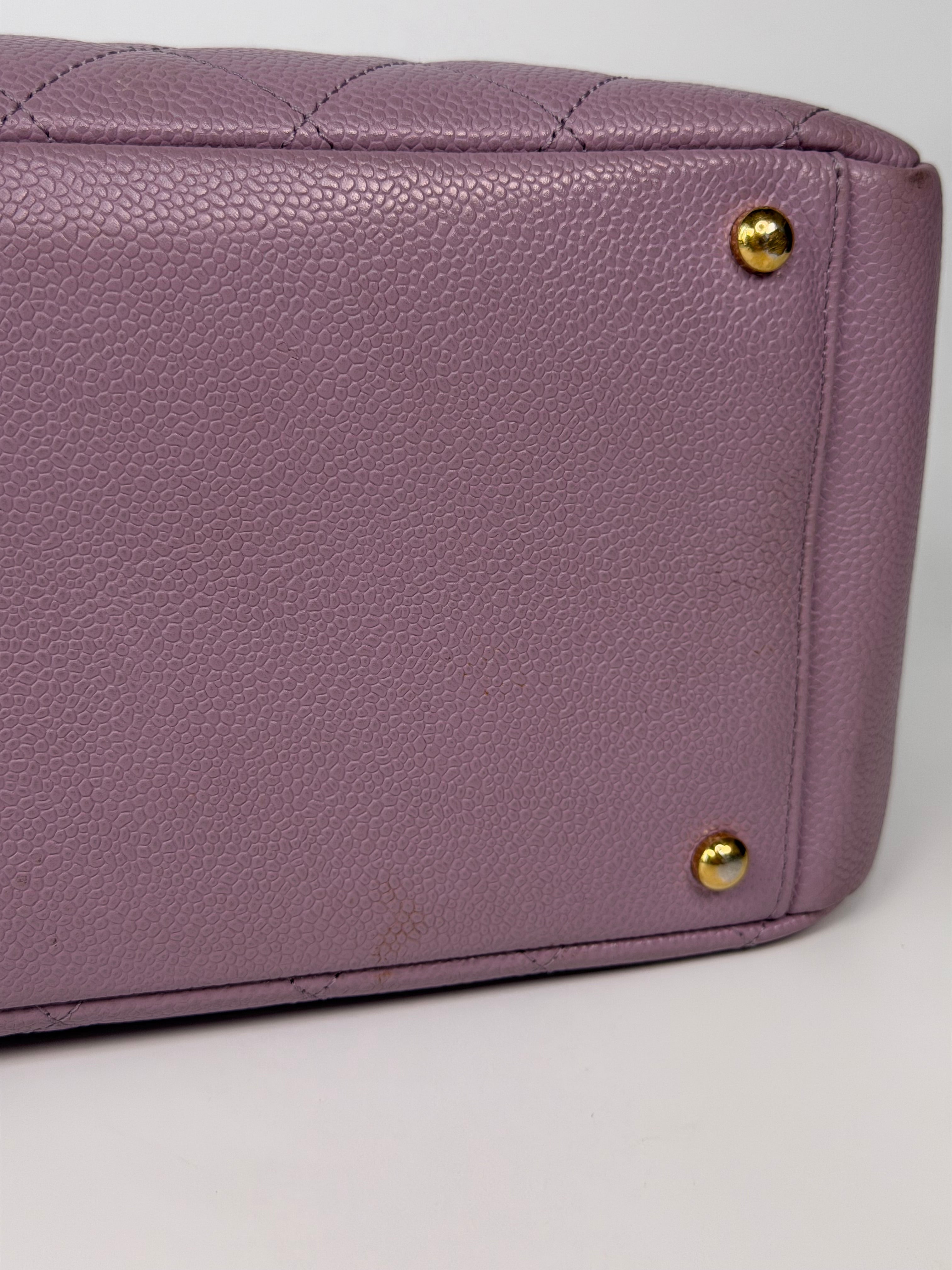 Chanel Petite Timeless Tote In Lilac Caviar Leather With Gold Hardware