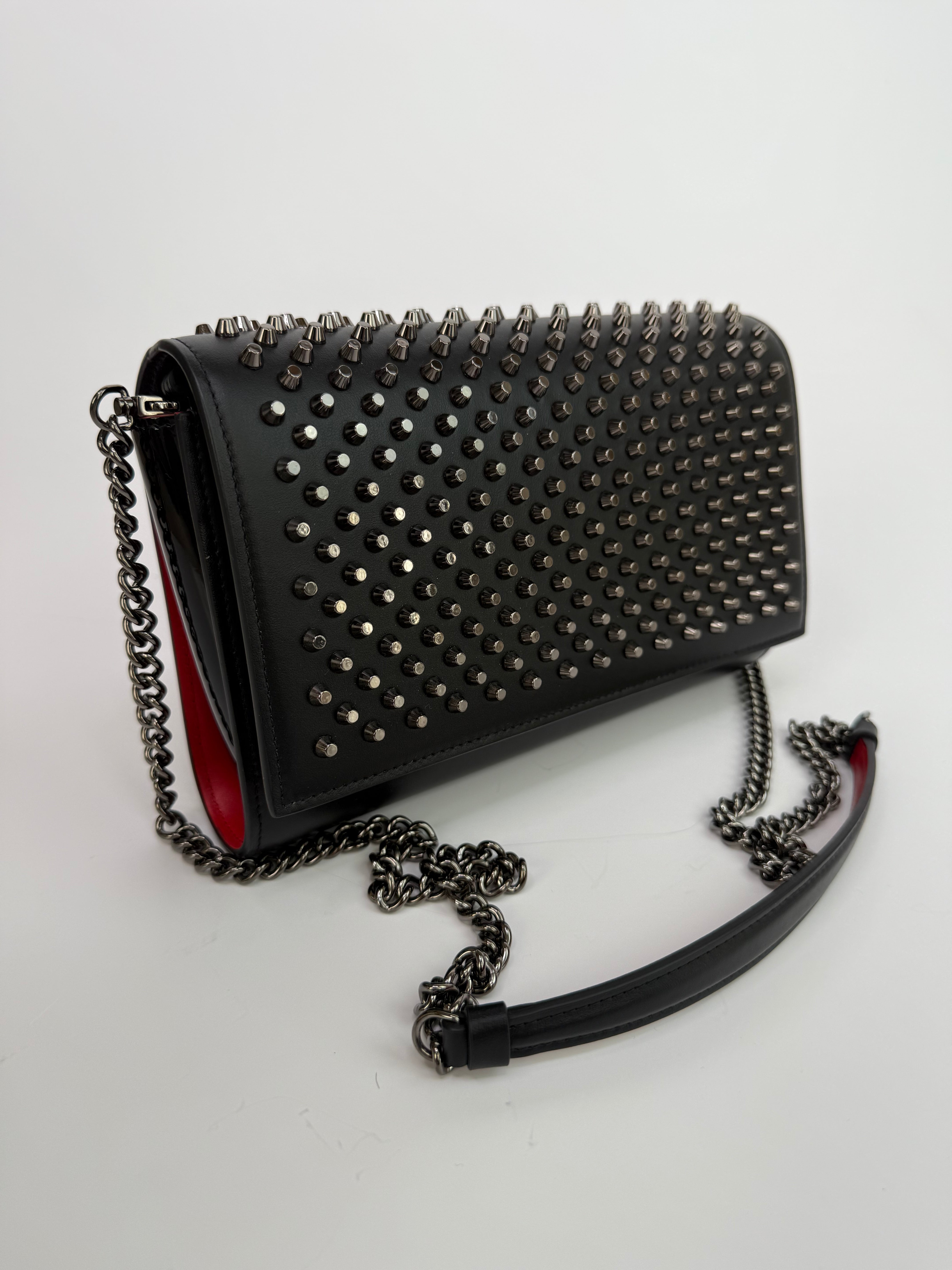 Christian Louboutin Paloma Embellished Leather Clutch