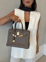 Hermès Birkin 30 In Etoupe Togo Leather With GHW