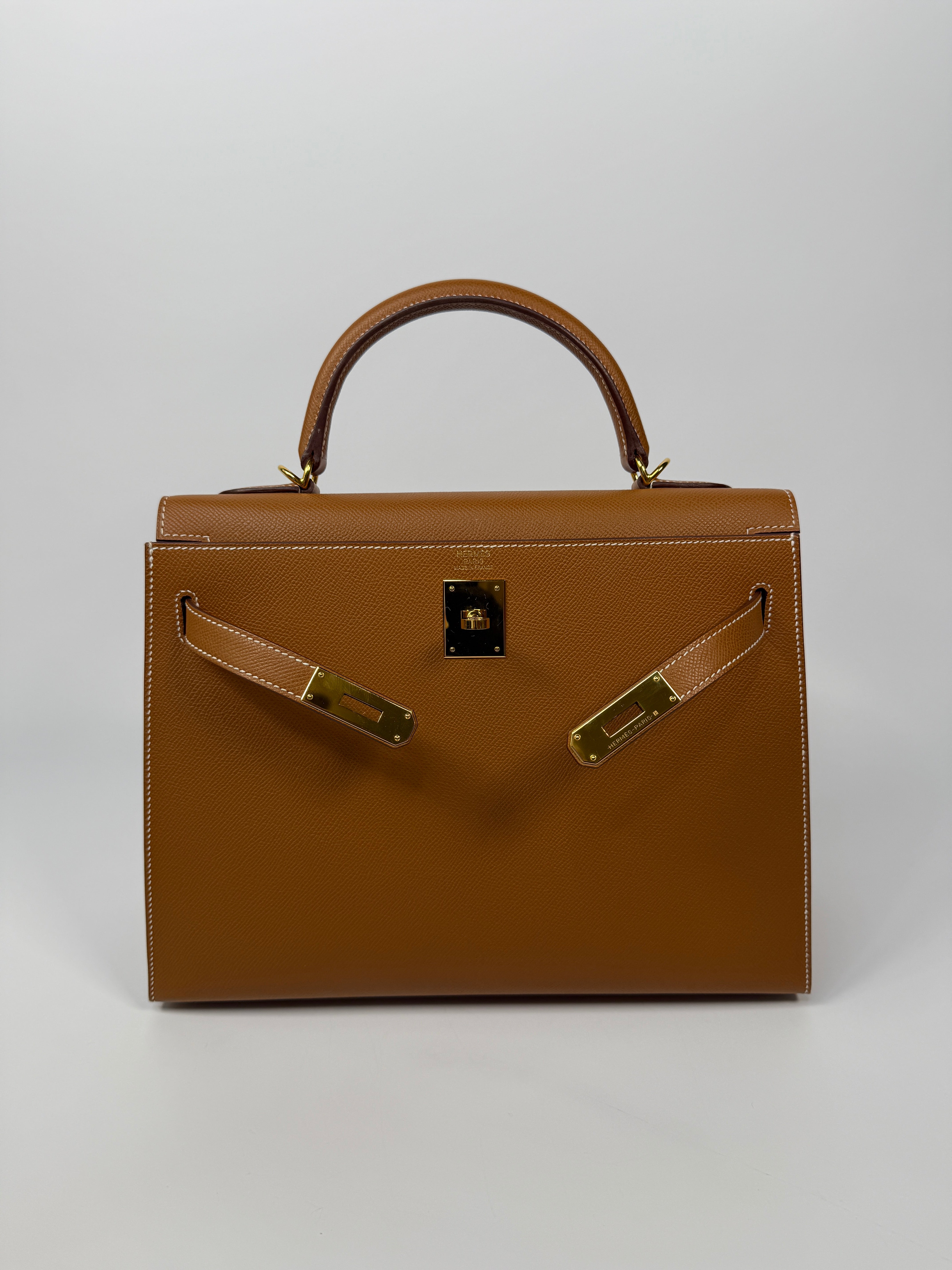 Authentic Pre Loved Hermès Kelly 32 Gold Sellier Epsom Leather With Gold Hardware Excellent Condition