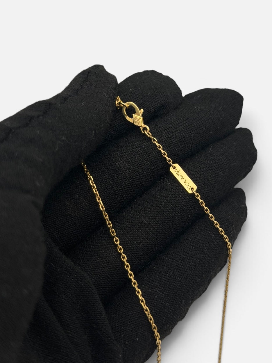 Van Cleef & Arpels Vintage Alhambra Gold & Mother-Of-Pearl Necklace Yellow Gold. 100% authentic and preloved in excellent condition