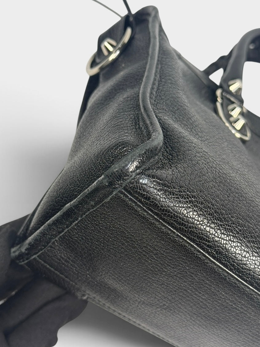 Balenciaga Le City Small Bag In Black Lambskin With Silver Hardware. 100% authentic and pre loved in excellent condition.