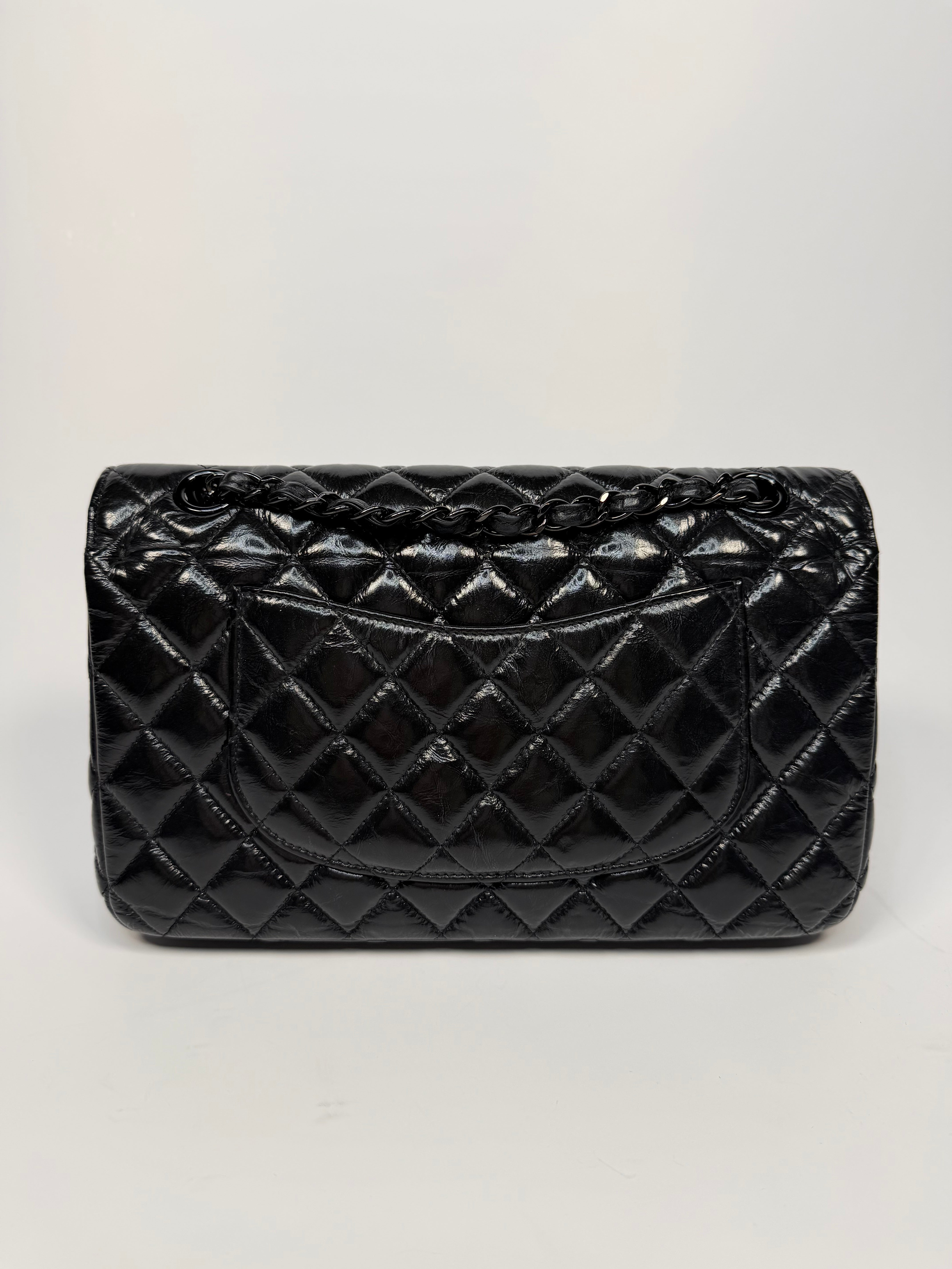 Chanel Medium So Black Calfskin Leather Classic Double Flap In Very Good Condition. Authentic and preloved. 100% Authenticity Guarantee.