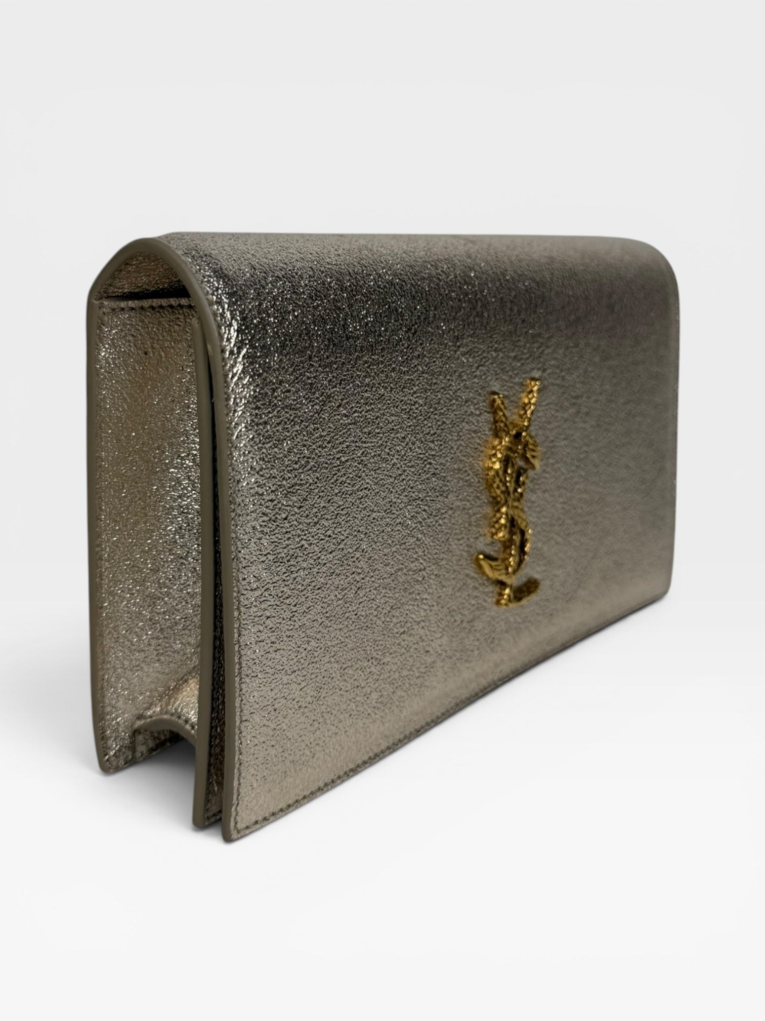 Saint Laurent Cassandre Clutch In Champagne Gold. Authentic and preloved in very good condition.
