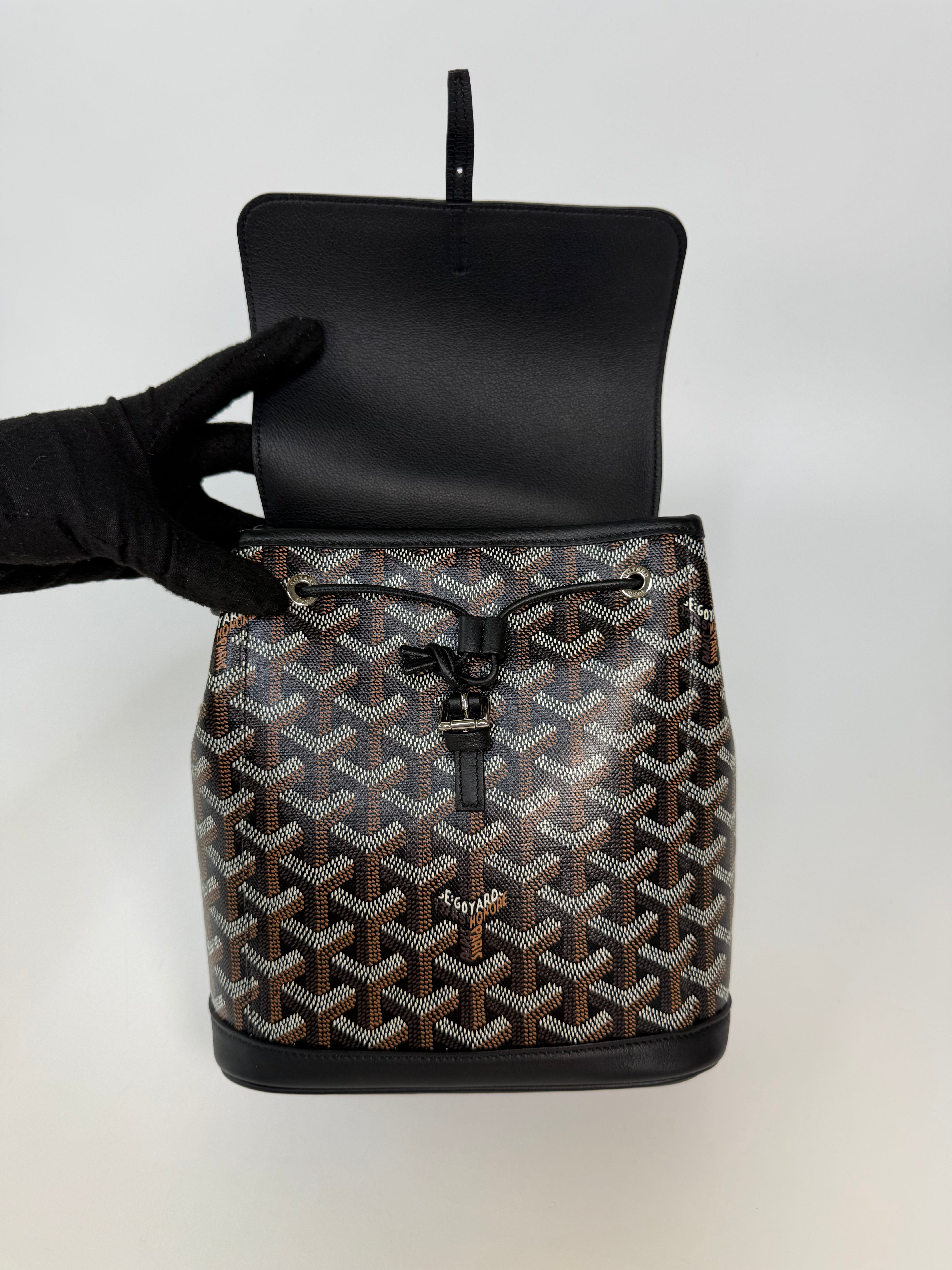 Goyard Mini Alpin In Black Goyardine Canvas