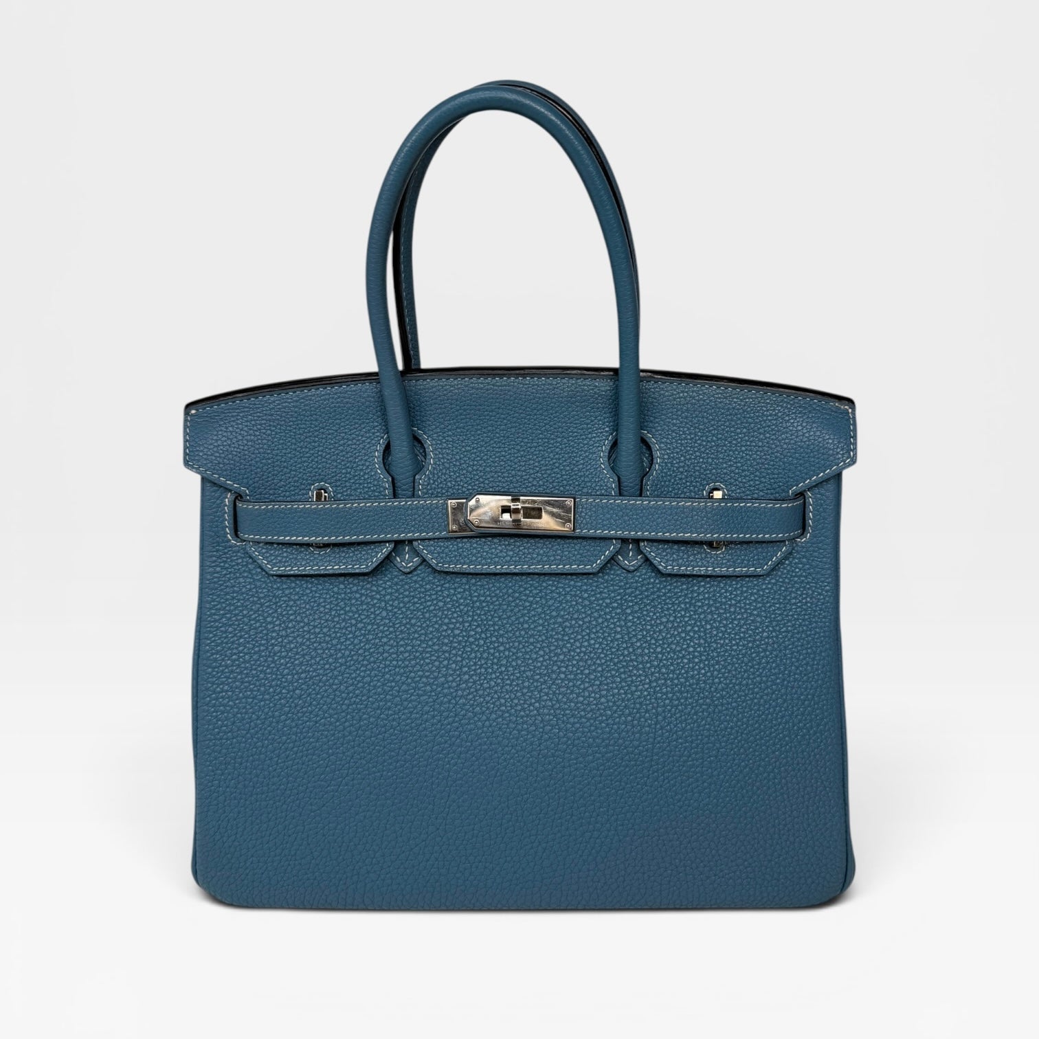Hermès Birkin 30 In Blue Jean Togo Leather With Palladium Hardware