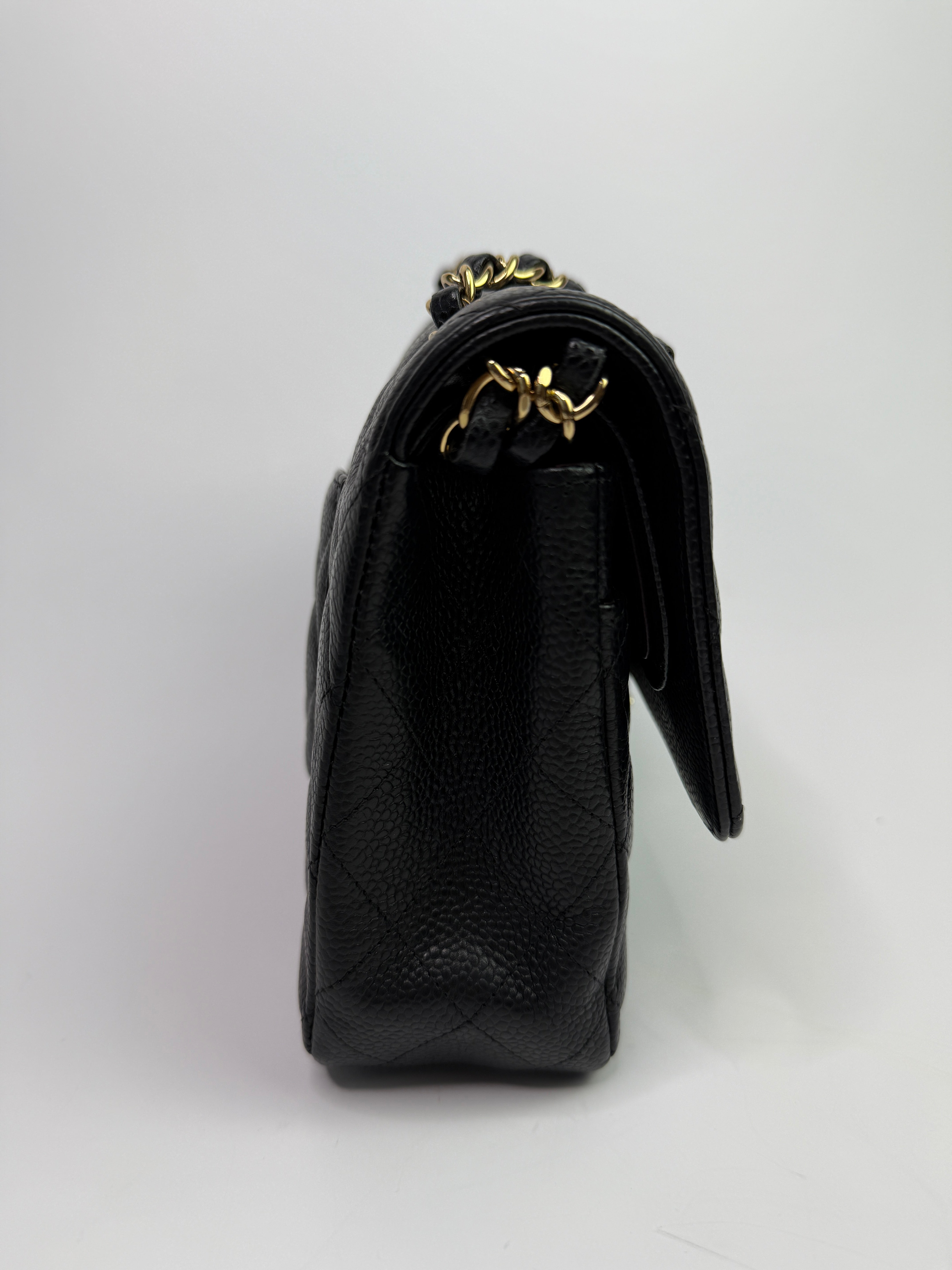Chanel Medium Classic Double Flap Black Caviar Leather With GHW