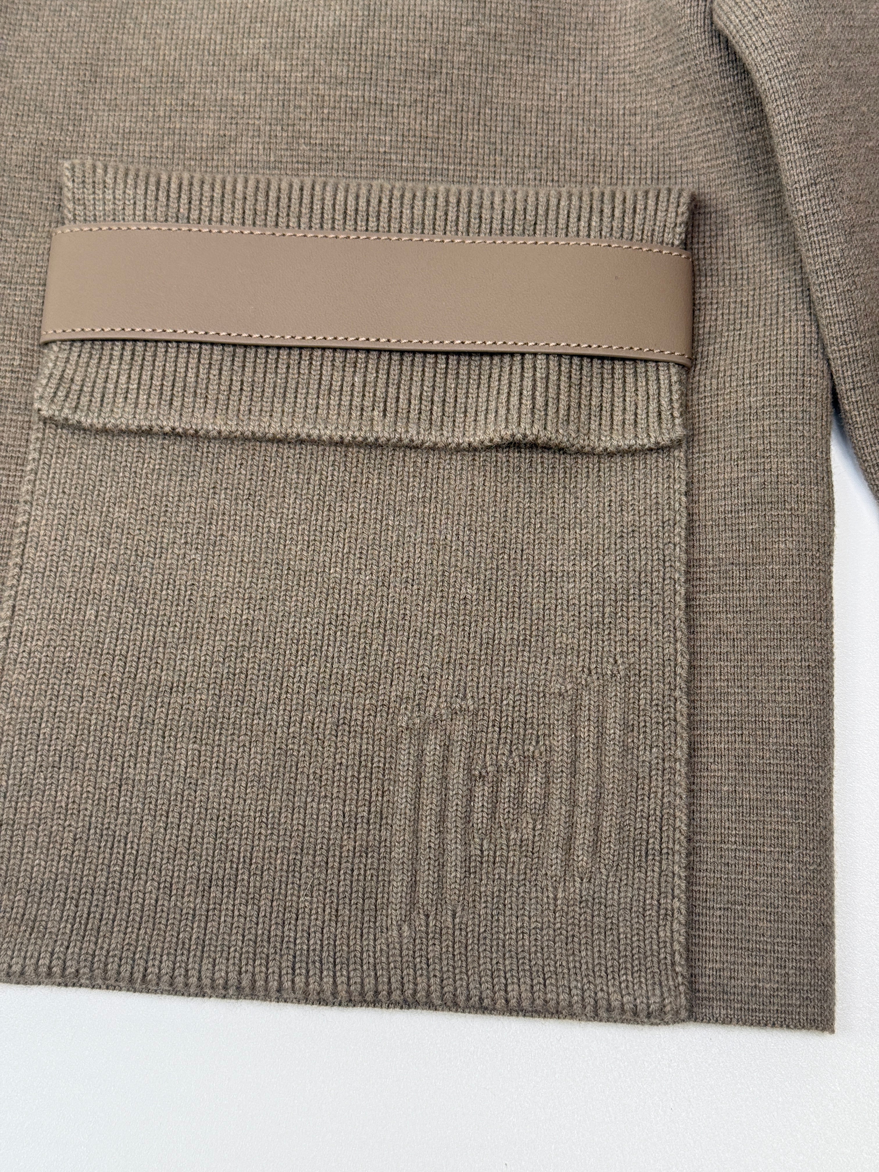 Hermès Knit Zipped Jacket In Gris Etoupe (Size 40/UK12)