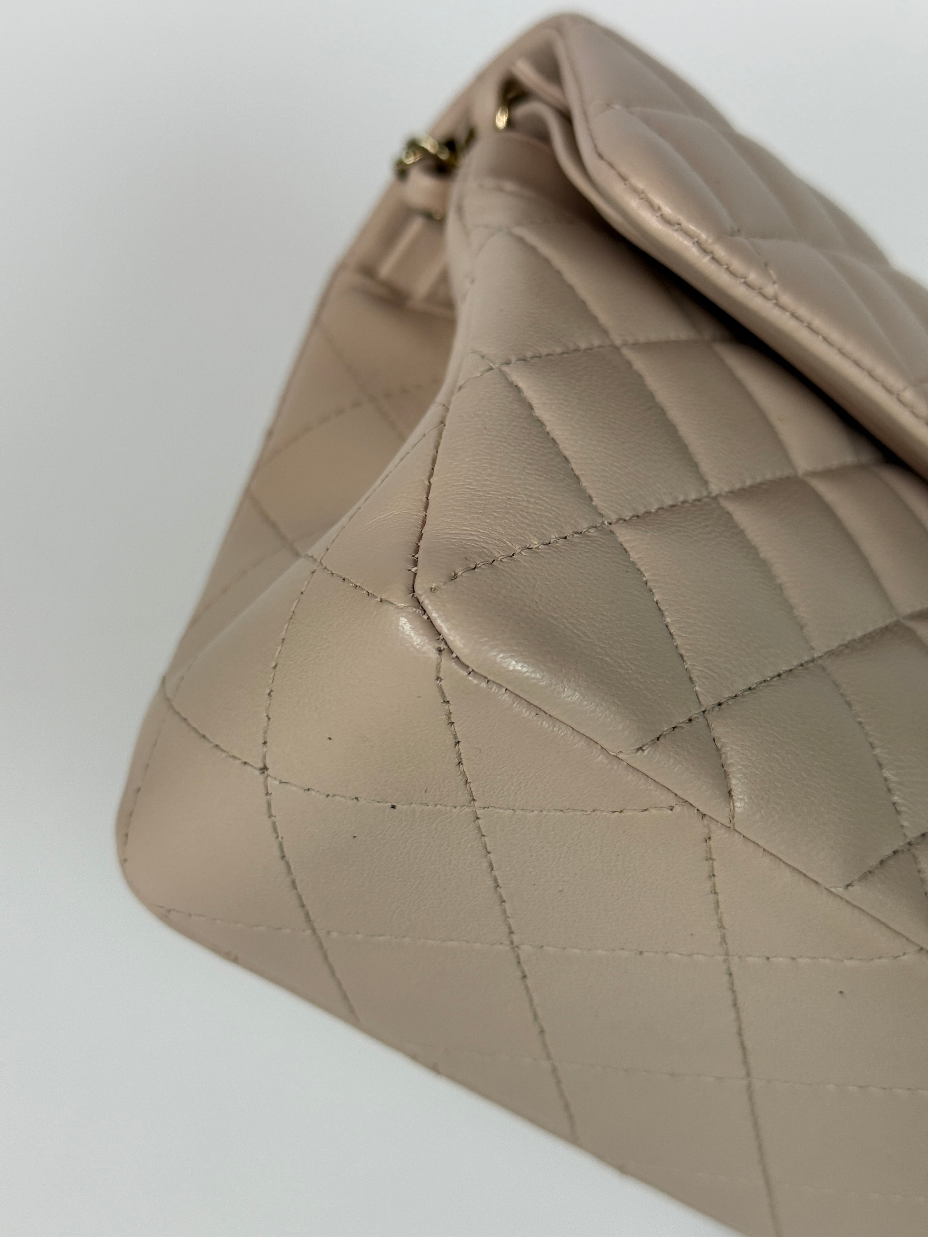 Chanel Chanel Small Classic Double Flap In Mauve Lambskin Leather With PGHW excellent condition, verified by Luxe Cheshire. International, fast and fully insured delivery. Trusted designer resale.