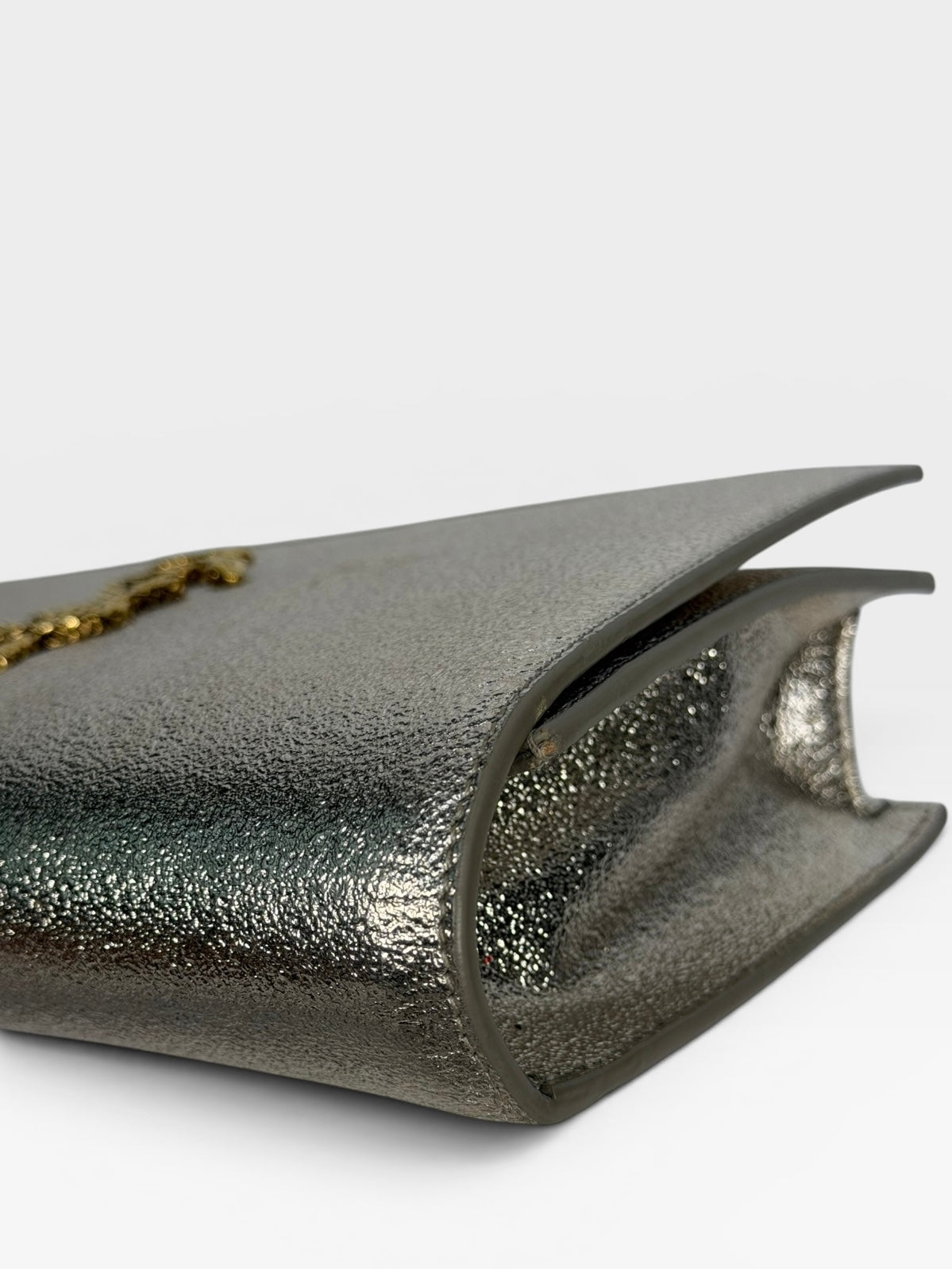 Saint Laurent Cassandre Clutch In Champagne Gold. Authentic and preloved in very good condition.
