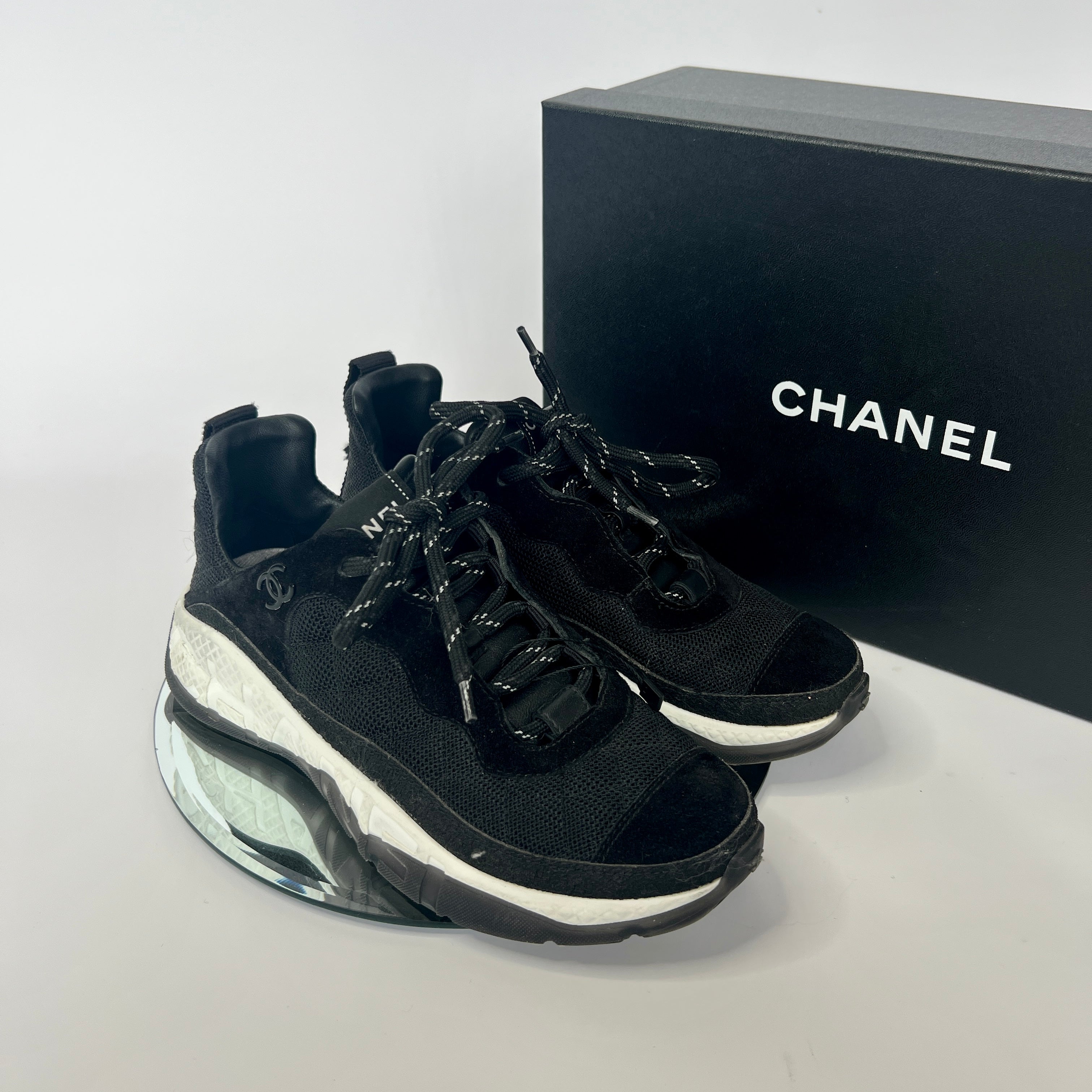 Chanel Black Sneakers Size 36.5 UK 3.5