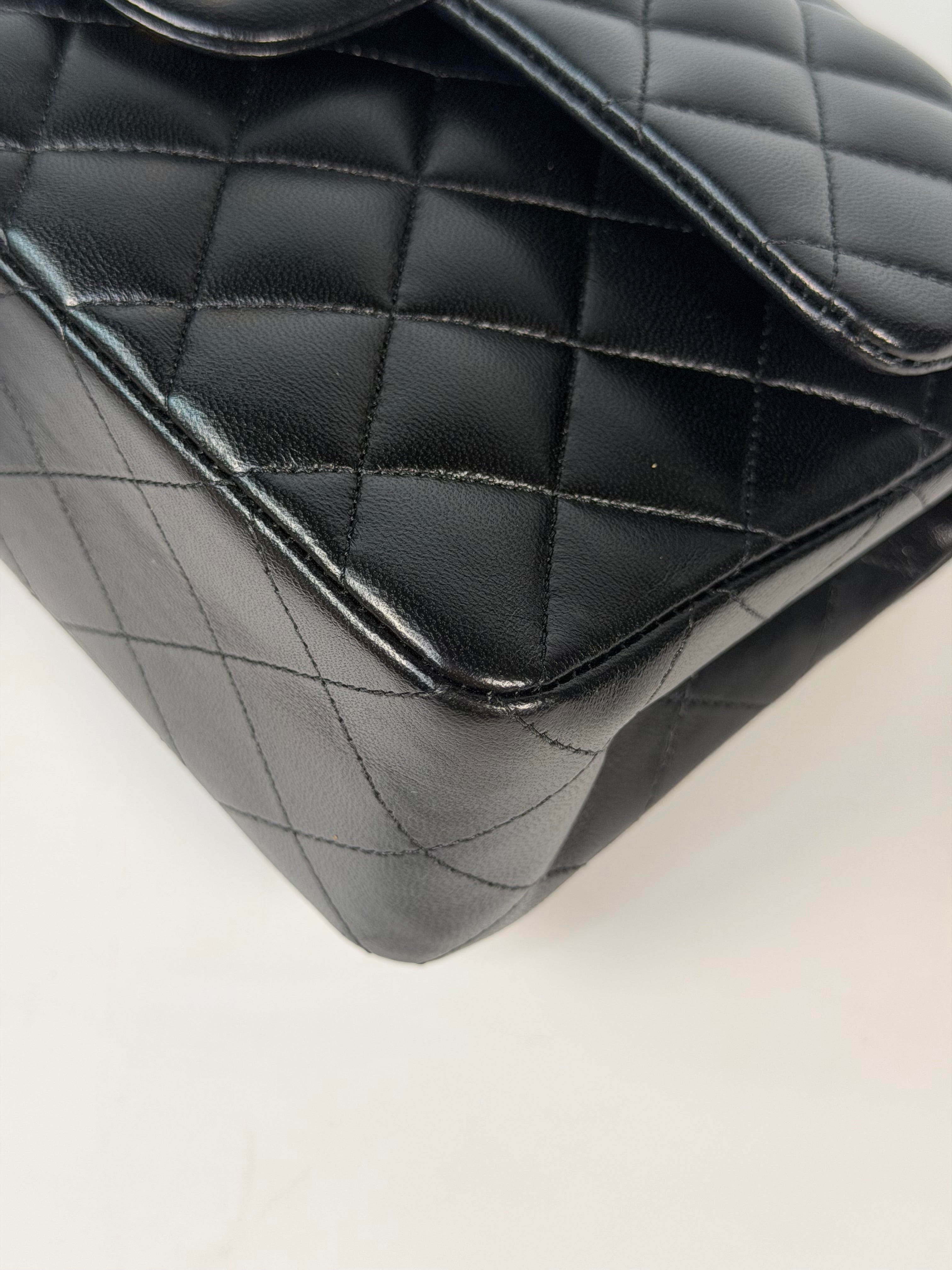 Chanel Small Classic Double Flap In Black Lambskin Leather With Gold Hardware in excellent condition 100% authentic and preloved