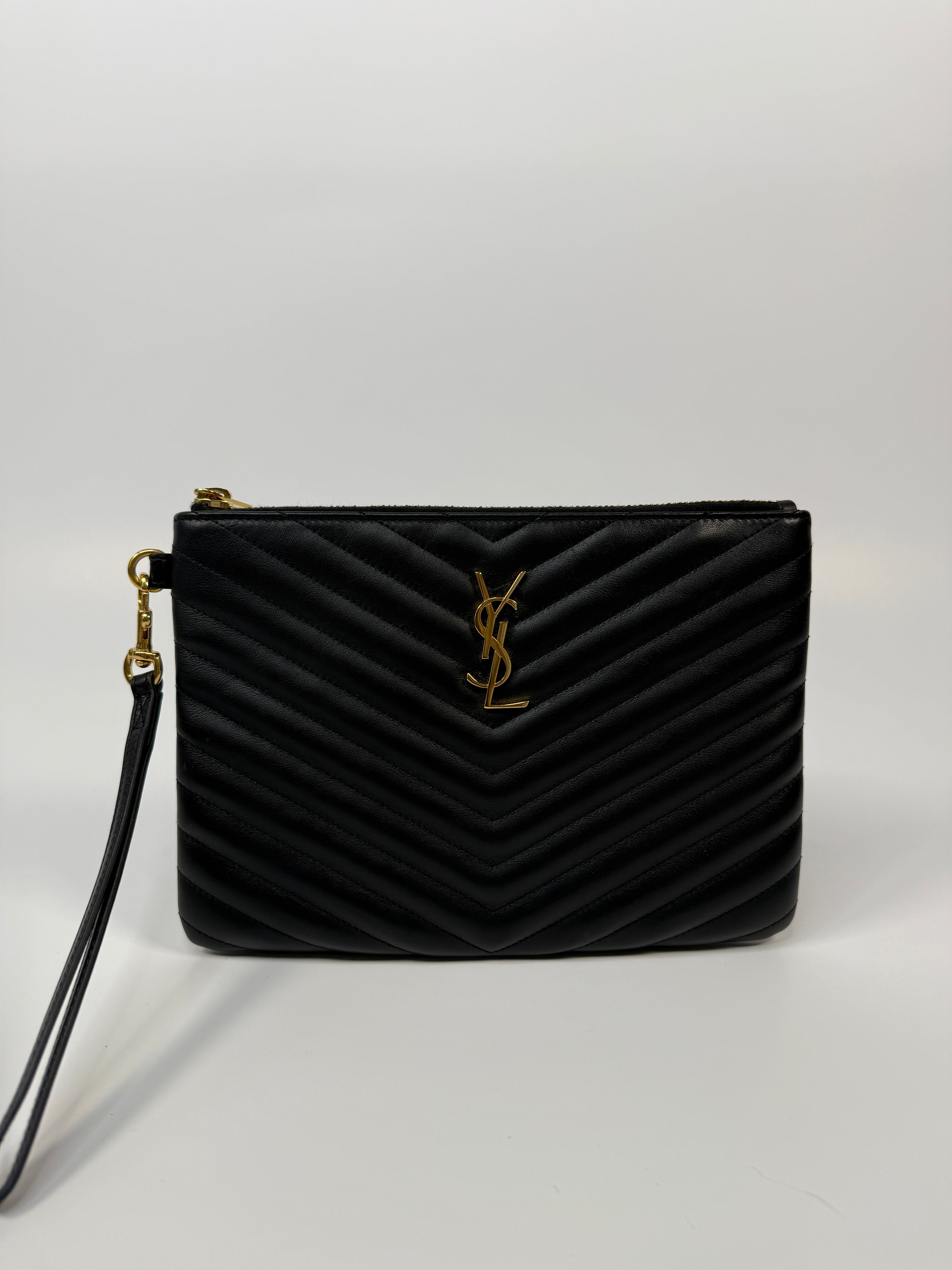 Saint Laurent Cassandre Matelassé Leather Pouch