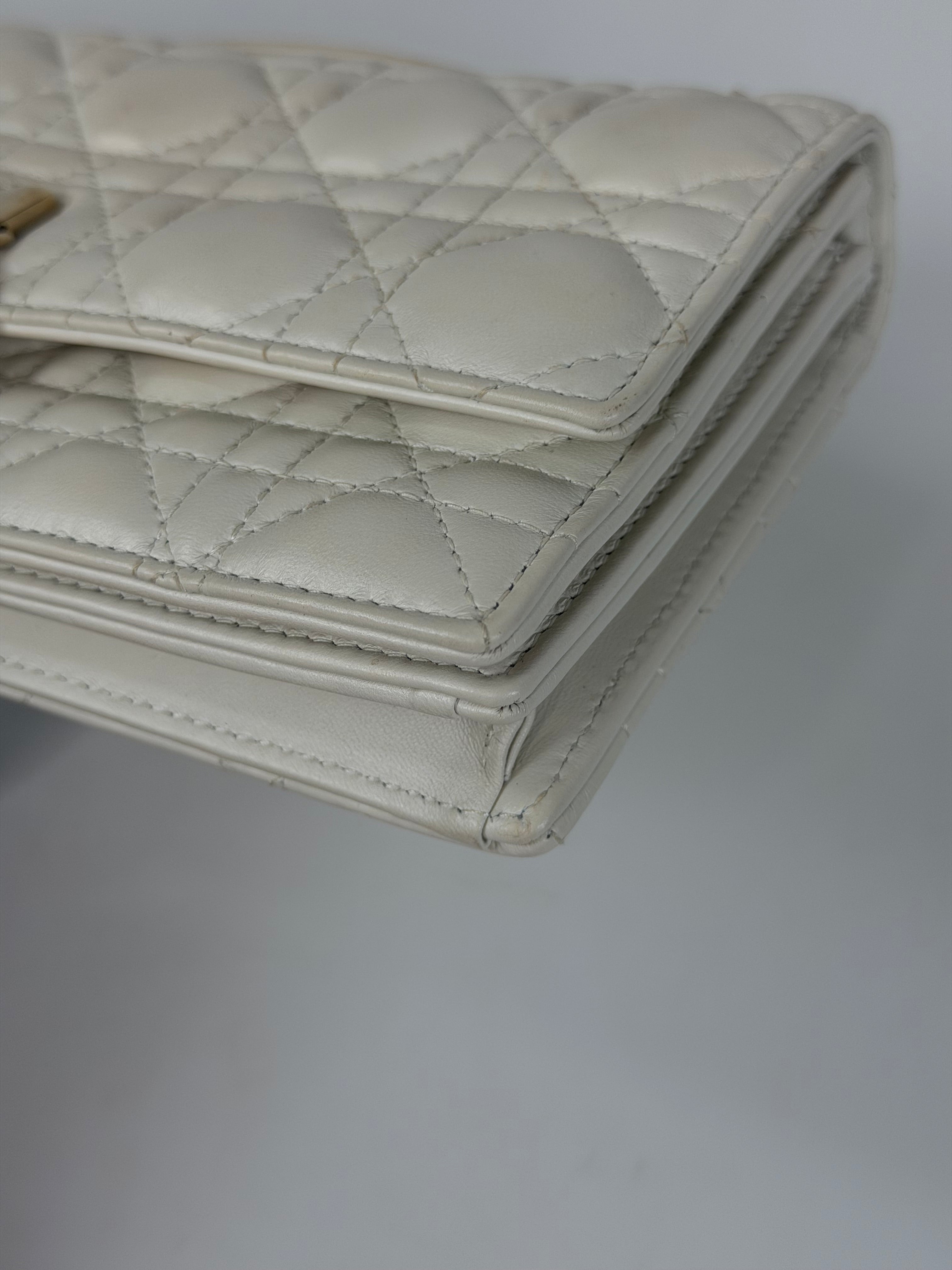 Christian Dior My Dior Top Handle In Latte Cannage Lambskin With Pale Gold Hardware 100% authentic and preloved in excellent condition