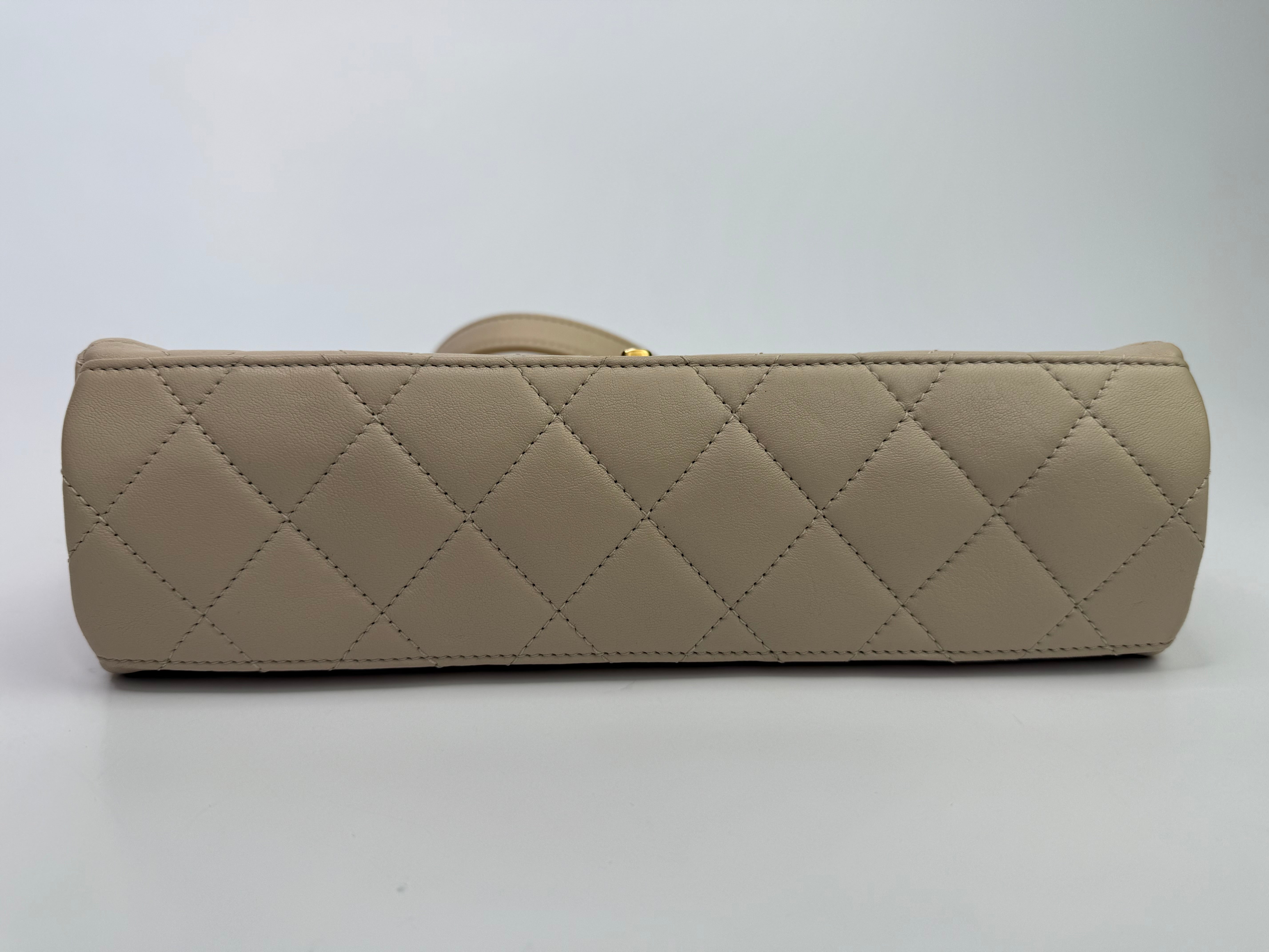 Chanel Medium Quilted Lambskin Logo Letters Touch Chain Flap Bag