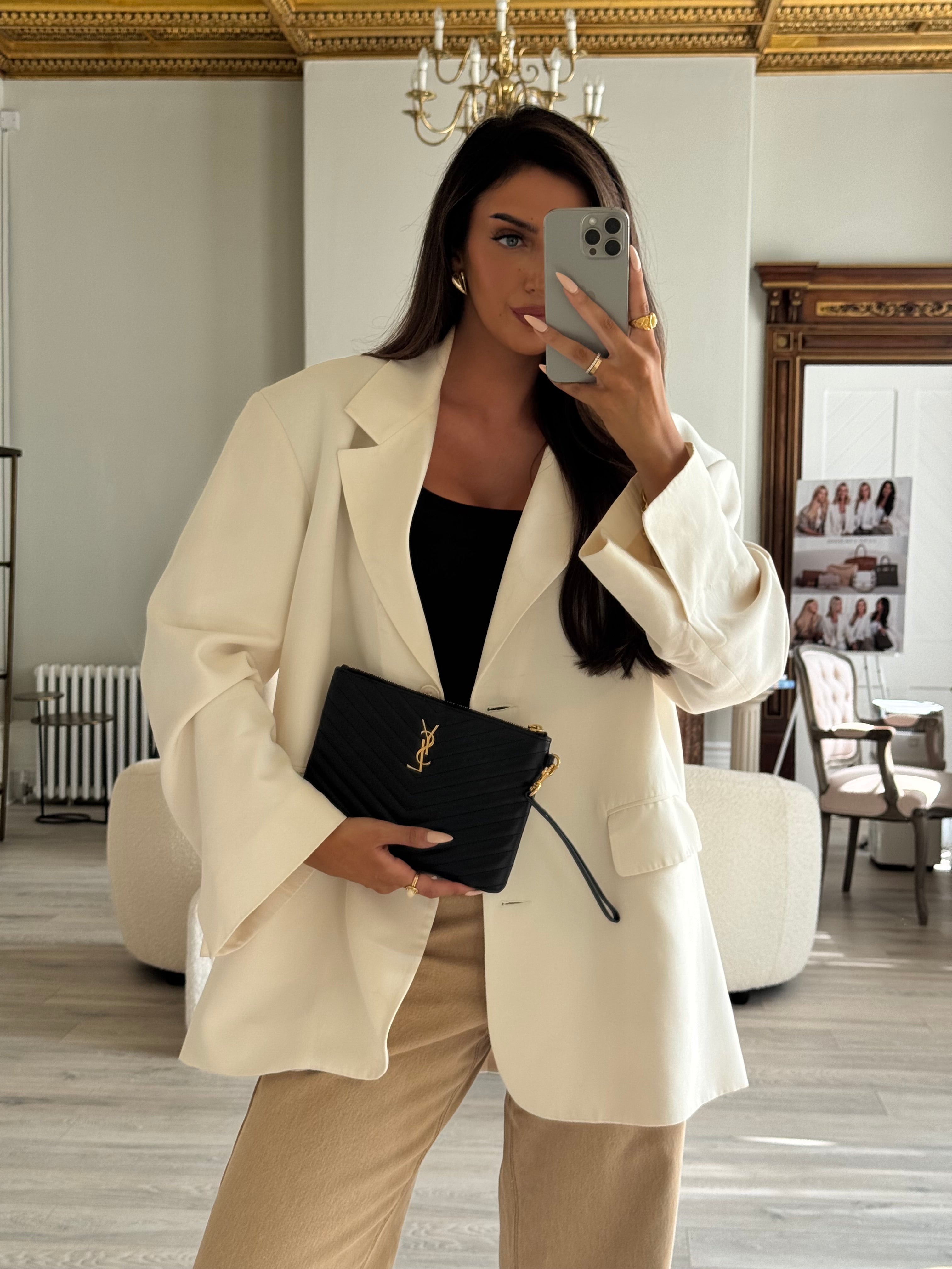 Saint Laurent Cassandre Matelassé Leather Pouch