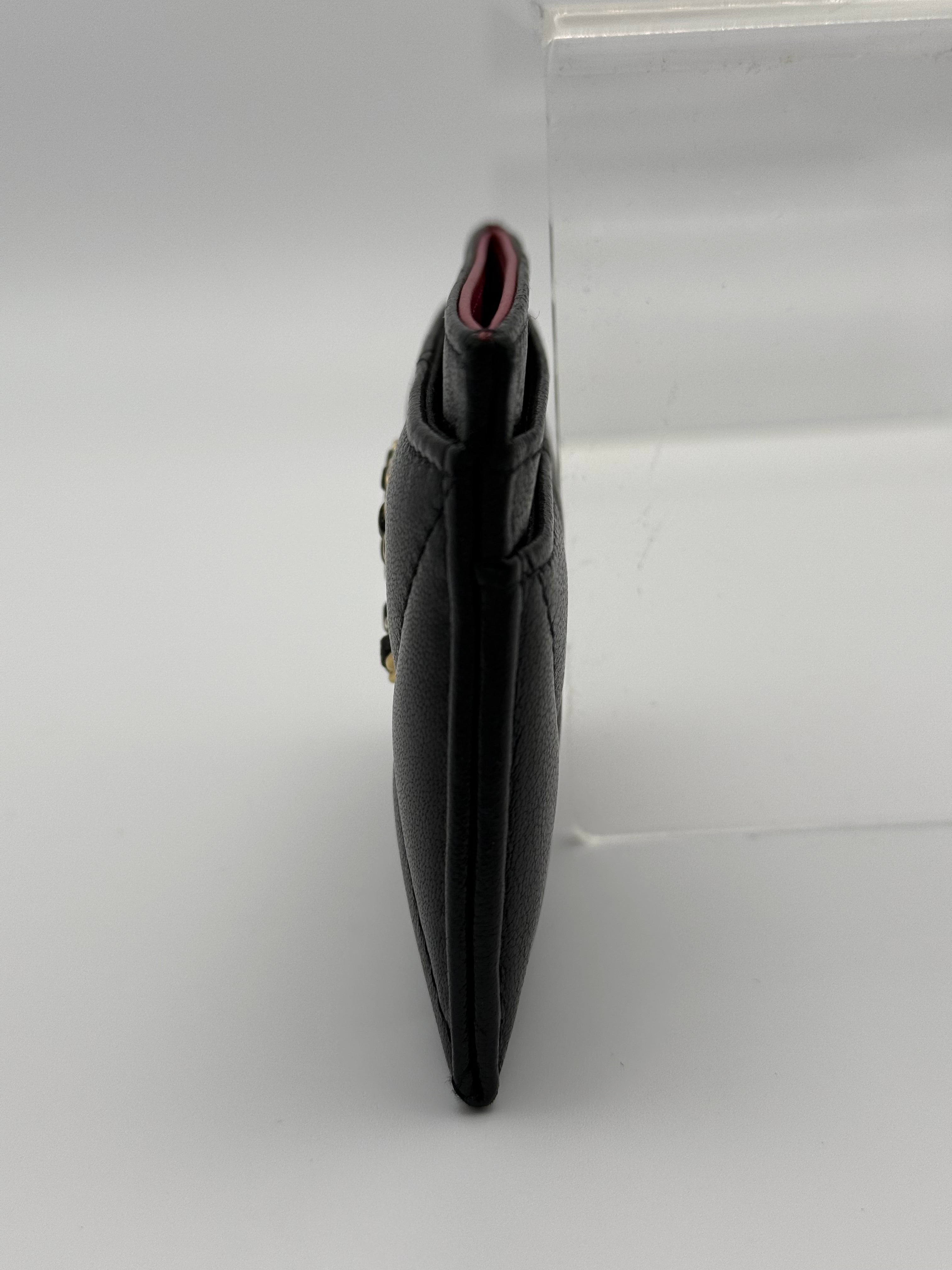 Chanel 19 Card Wallet In Black Lambskin