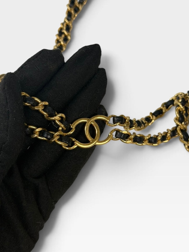 Chanel Seasonal Flap Bag In Black Caviar Leather With Gold Hardware