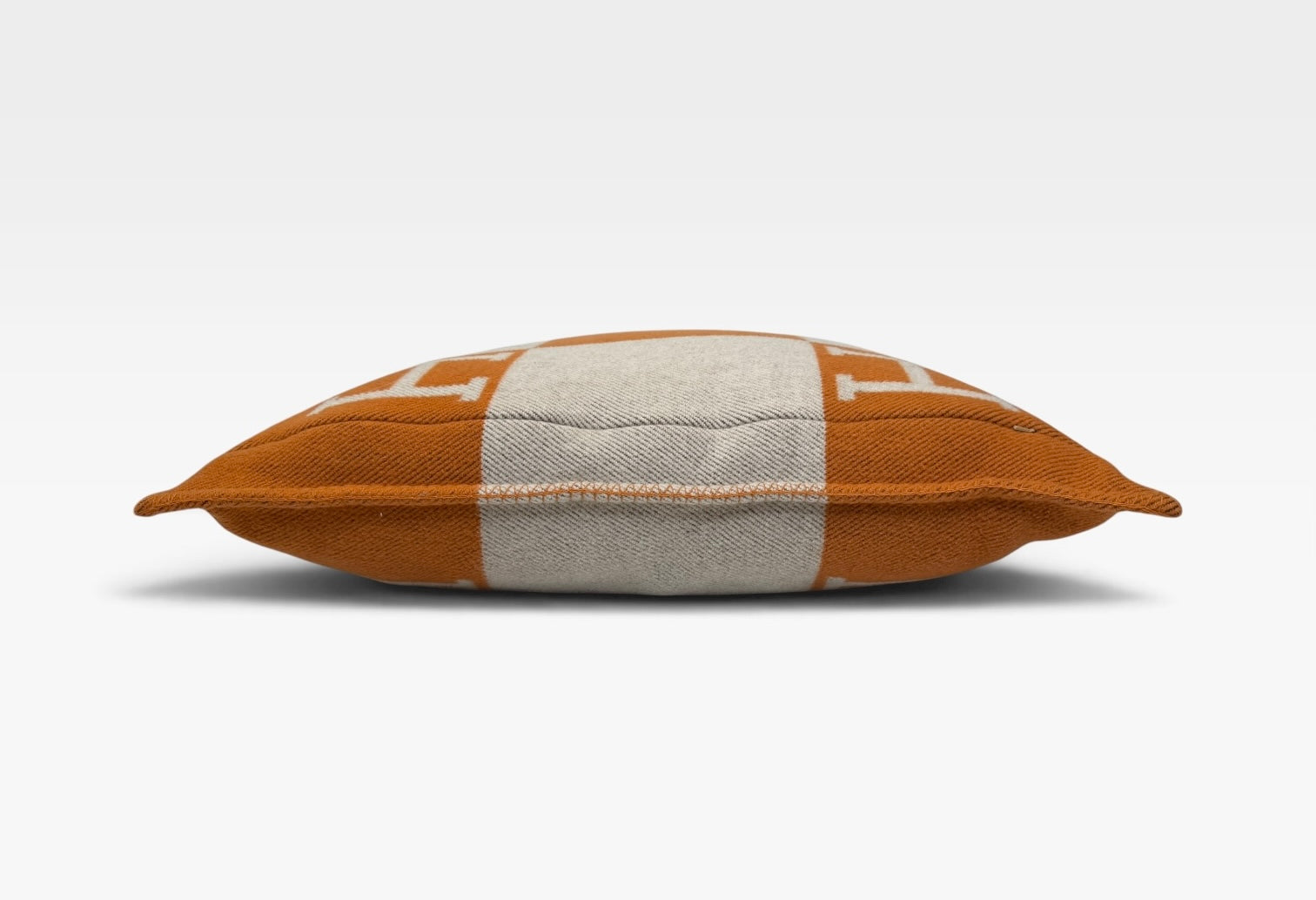 Hermès Avalon Cushion 70x70 In Ecru And Potiron. 100% authentic and preloved in excellent condition.