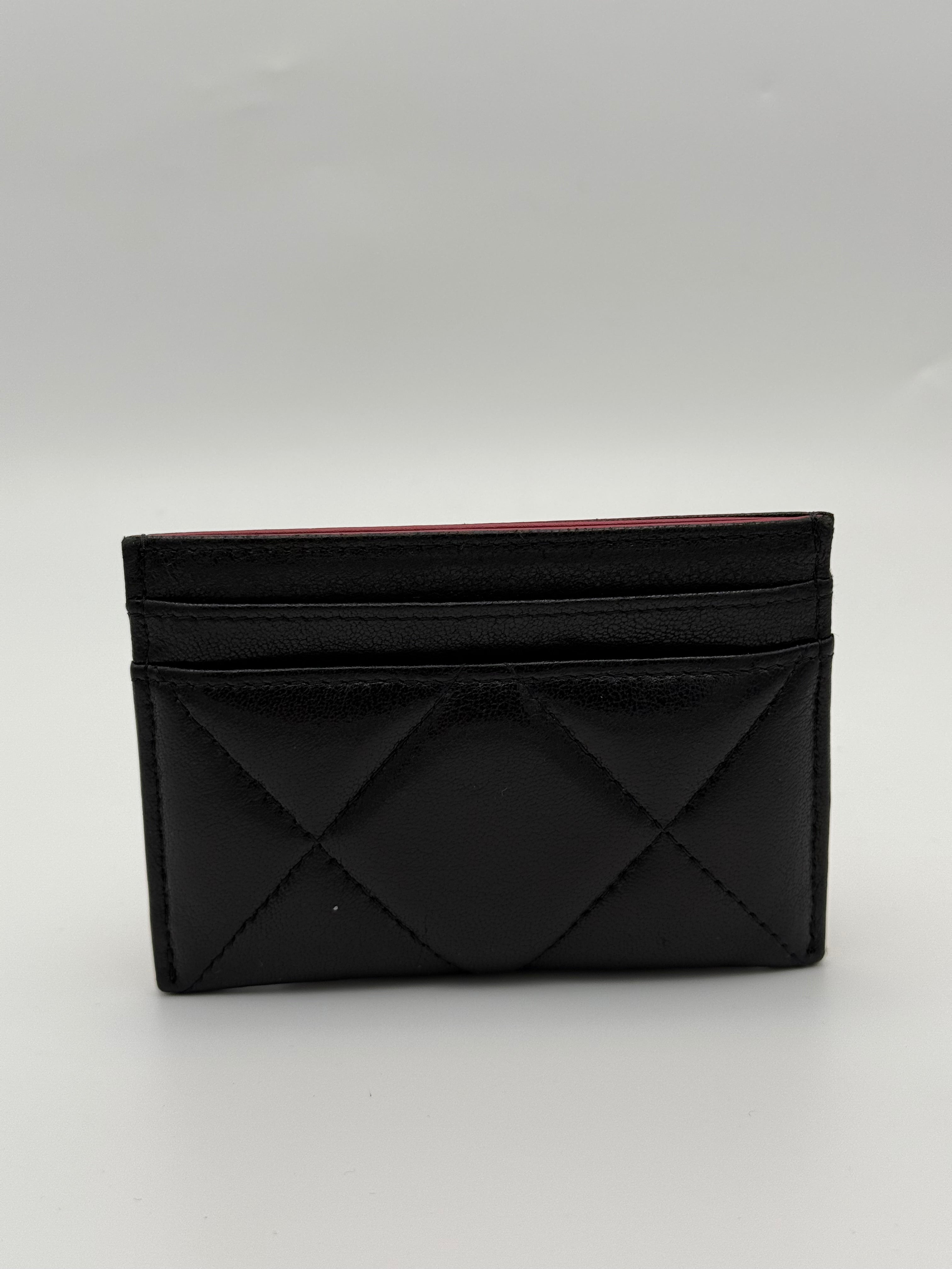 Chanel 19 Card Wallet In Black Lambskin