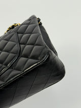 Chanel Medium Classic Double Flap Black Lambskin With GHW