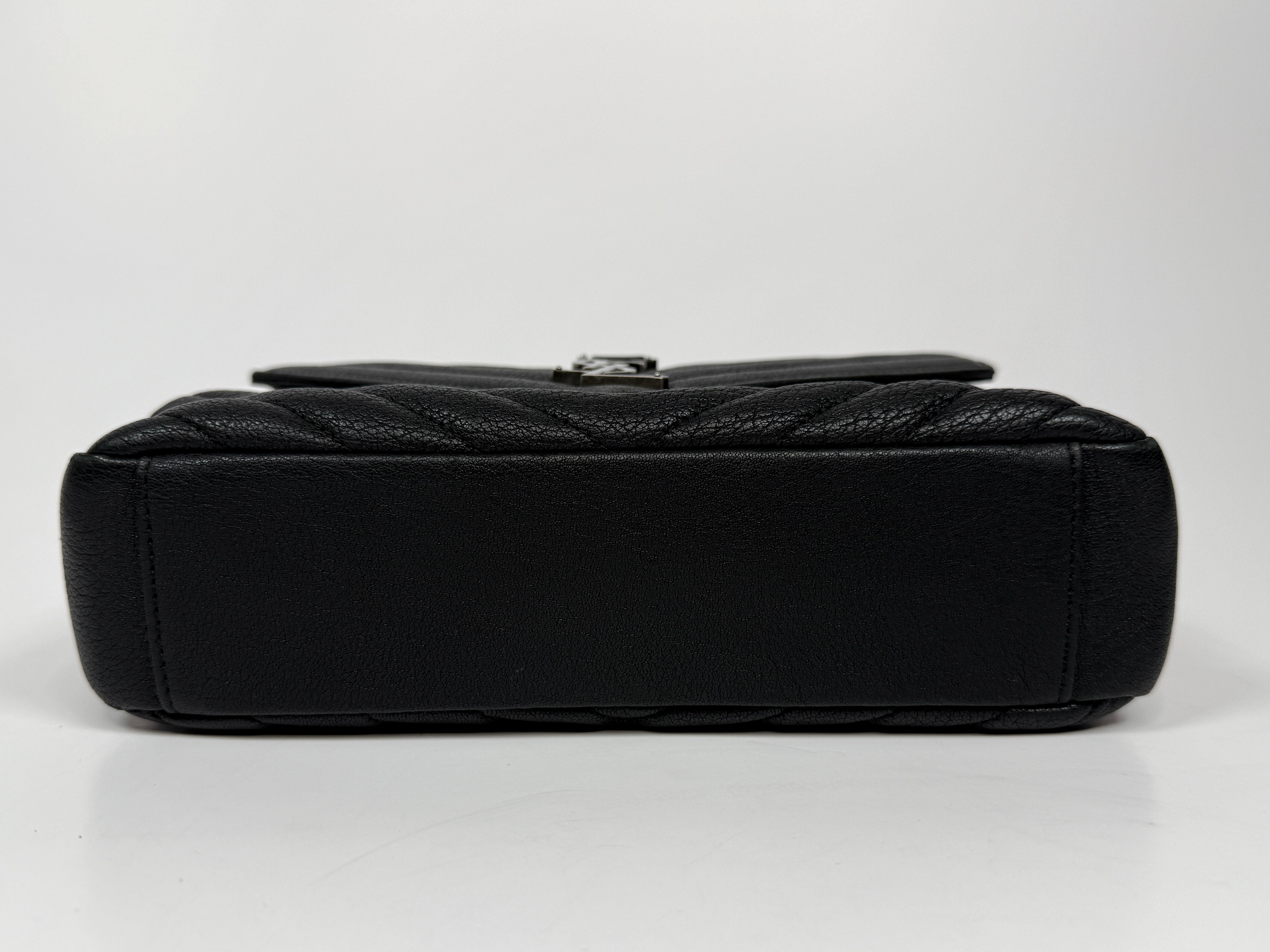 Saint Laurent Medium Black leather College Bag With Silver Hardware. Very Good Authentic and preloved condition.