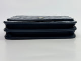 Chanel Square Wallet On Chain In Patent Navy Leather GHW