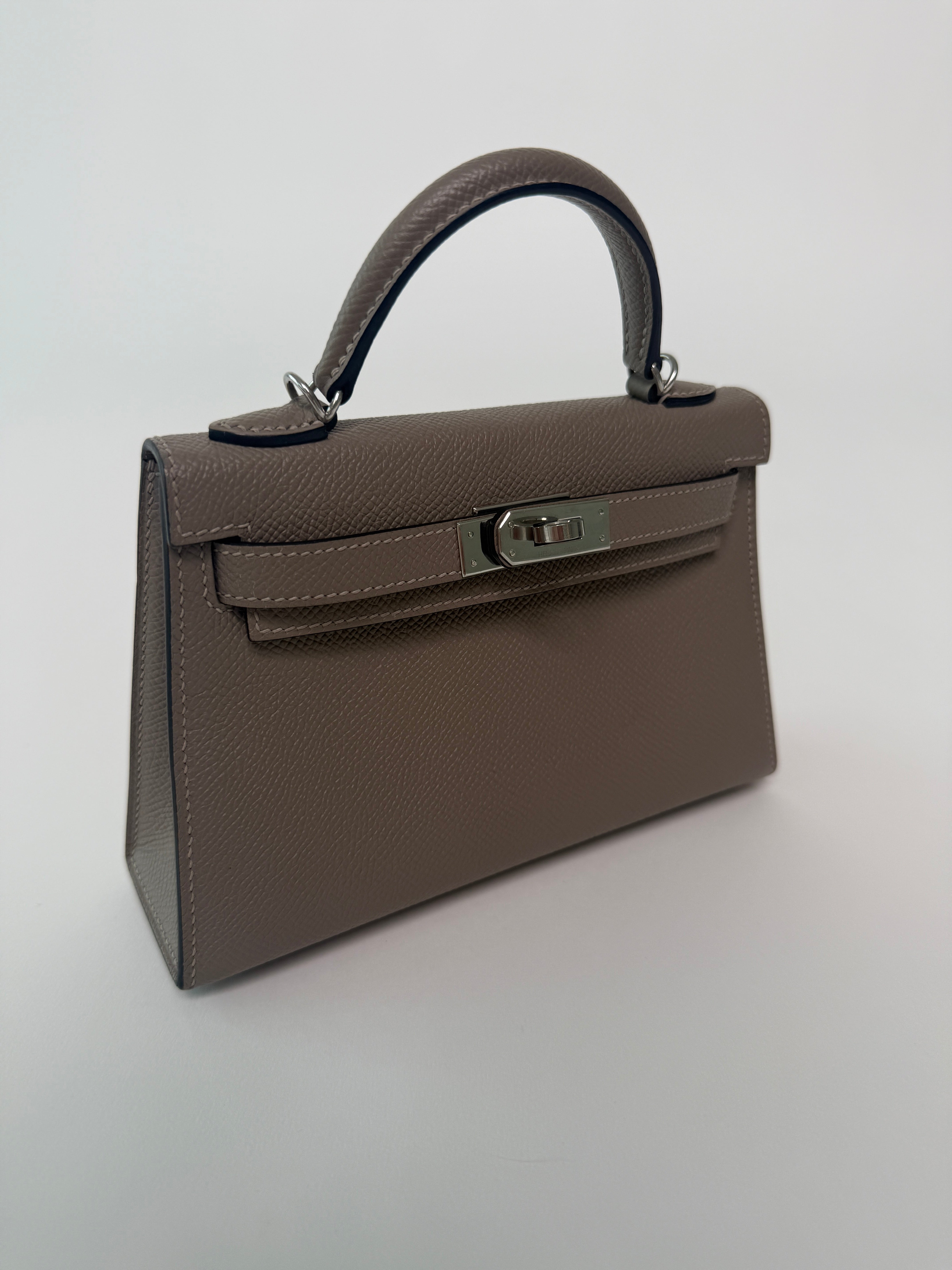 Hermés Mini Kelly Gris Asphalt In Epsom Leather