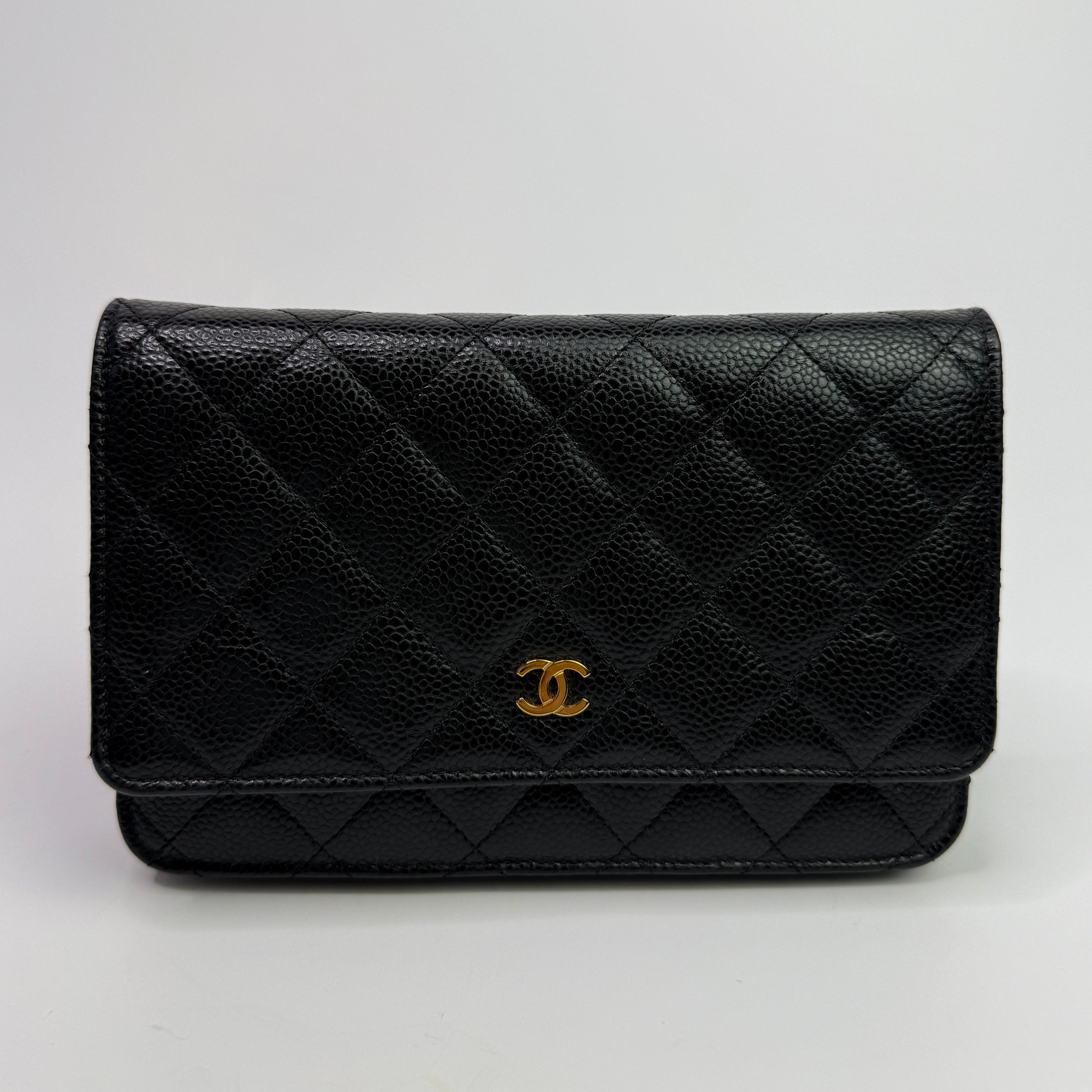 Chanel Wallet On Chain Black Caviar Leather With Gold Hardware
Pre Loved & Authentic
