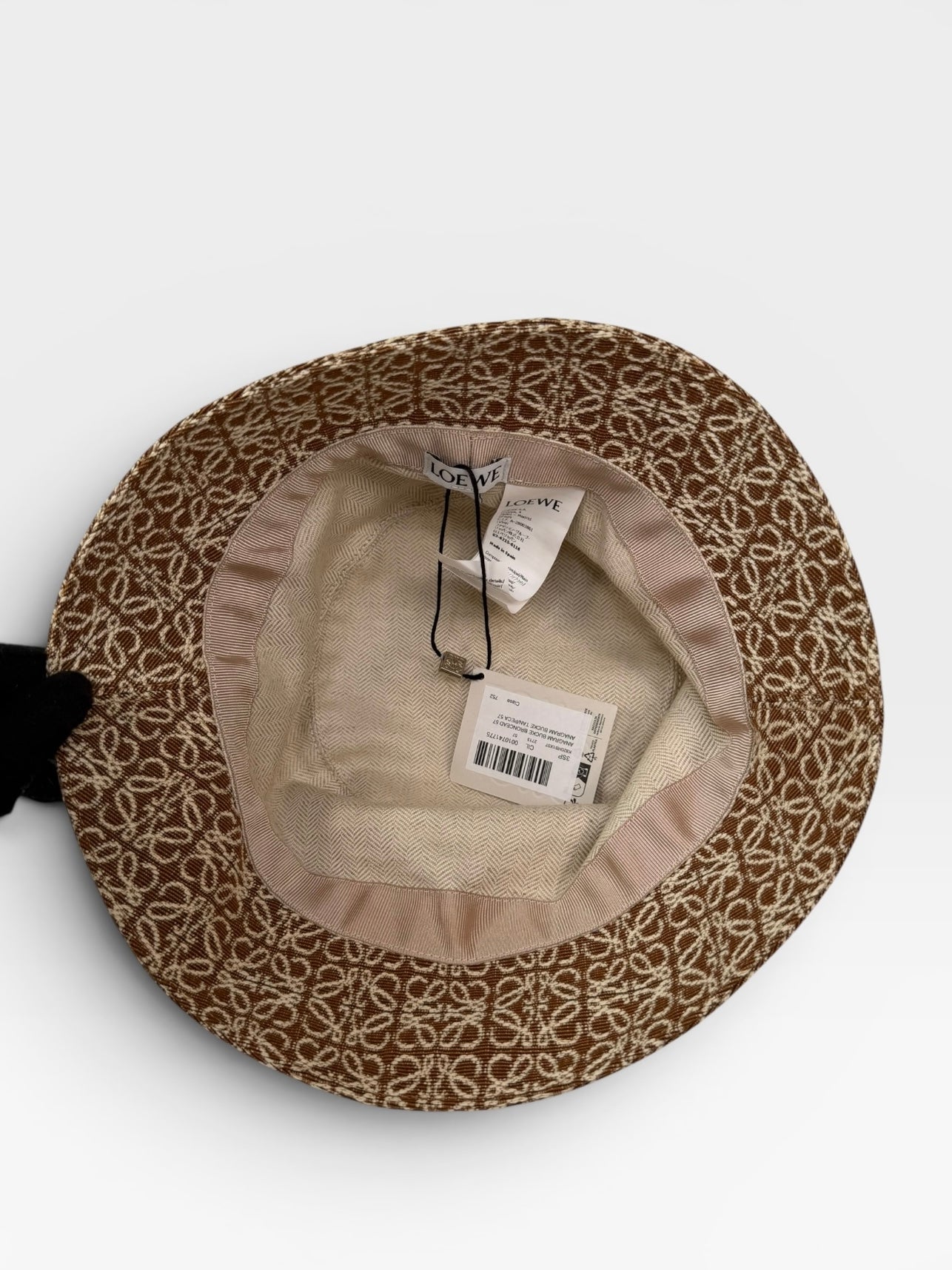 Loewe Anagram Bucket Hat In Tan. 100% authentic and preloved in excellent condition