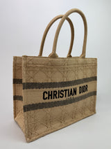 Christian Dior Medium Raffia Cannage Book Tote