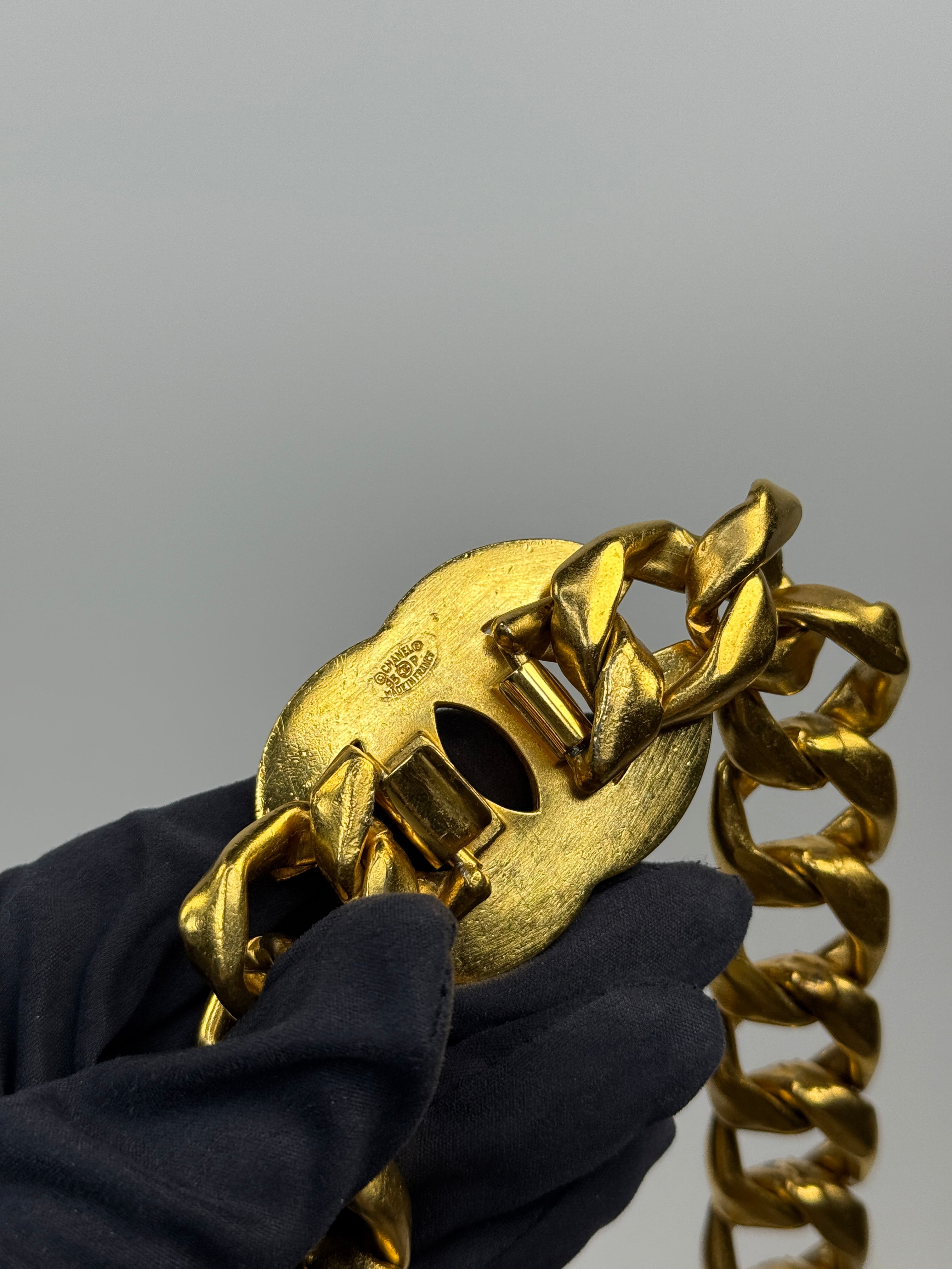 Chanel 1995 CC Rhinestone-Embellished Chain Belt