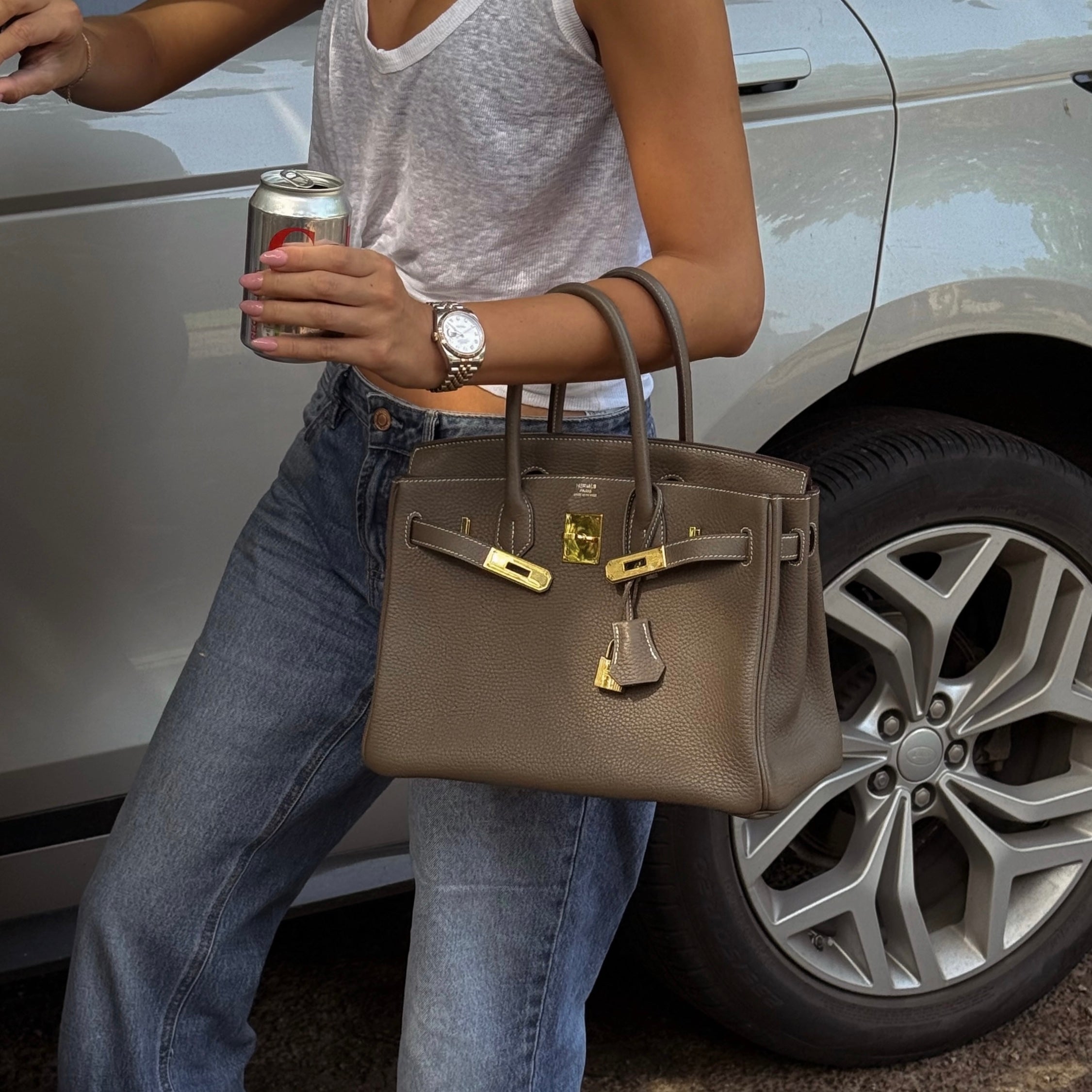 Hermès Birkin 30 In Etoupe Togo Leather With Gold Hardware