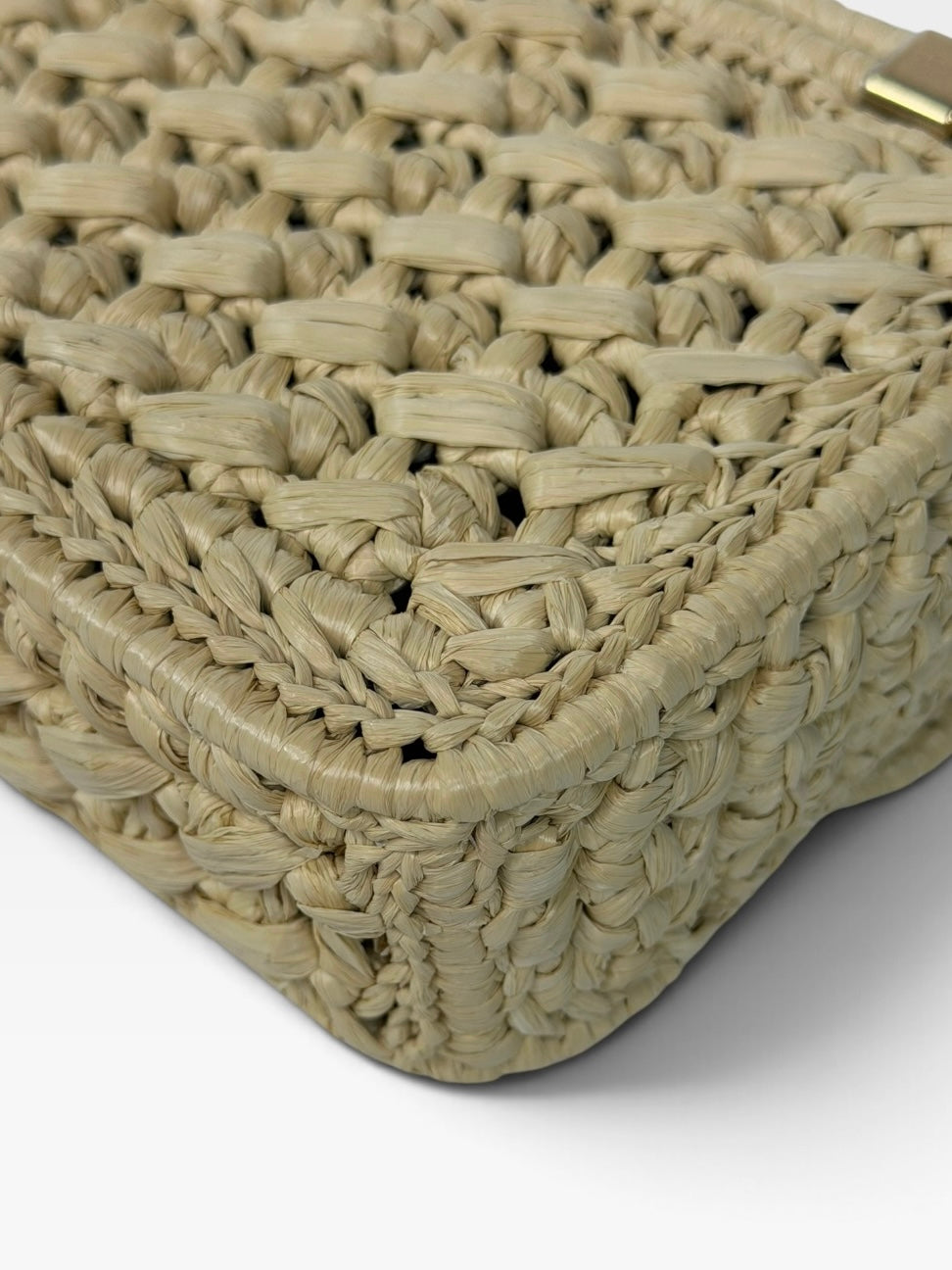 Celine Chain Shoulder Bag Claude In Natural Raffia With Gold Hardware. 100% authentic and preloved in excellent condition