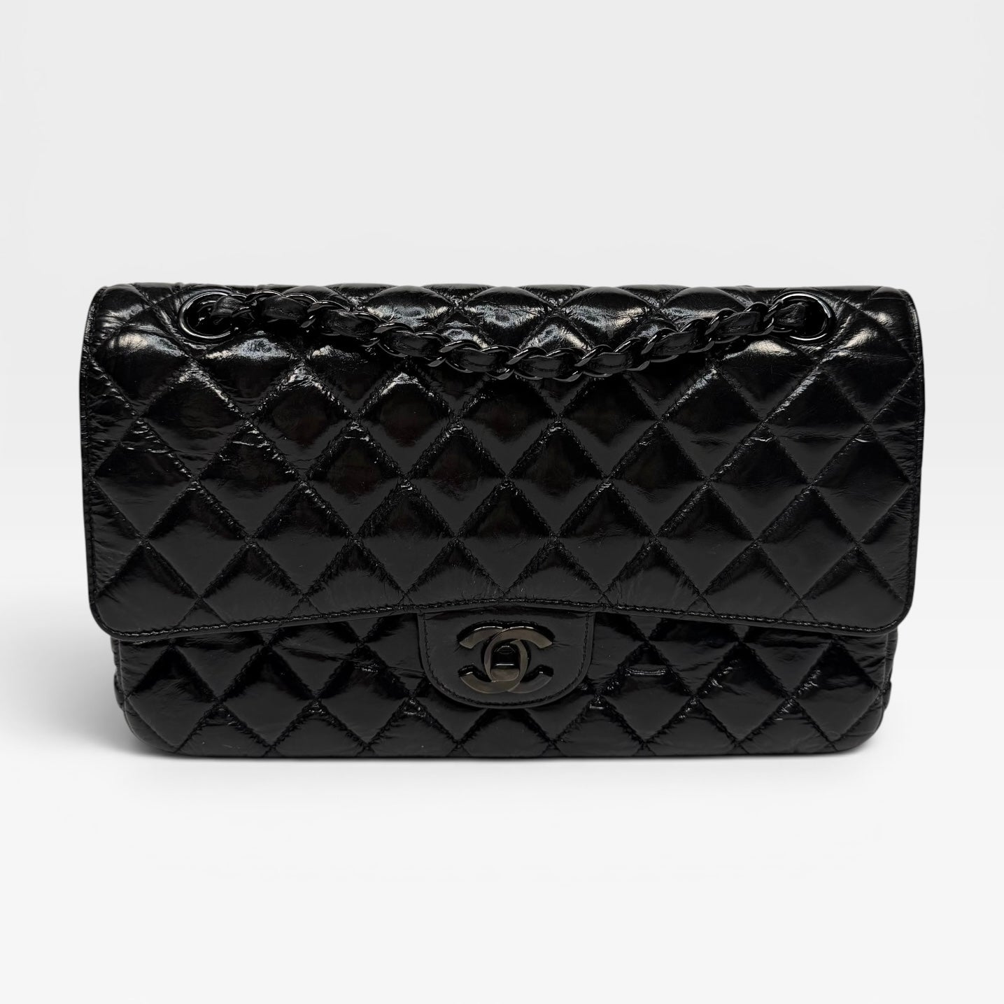 Chanel Medium So Black Calfskin Leather Classic Double Flap