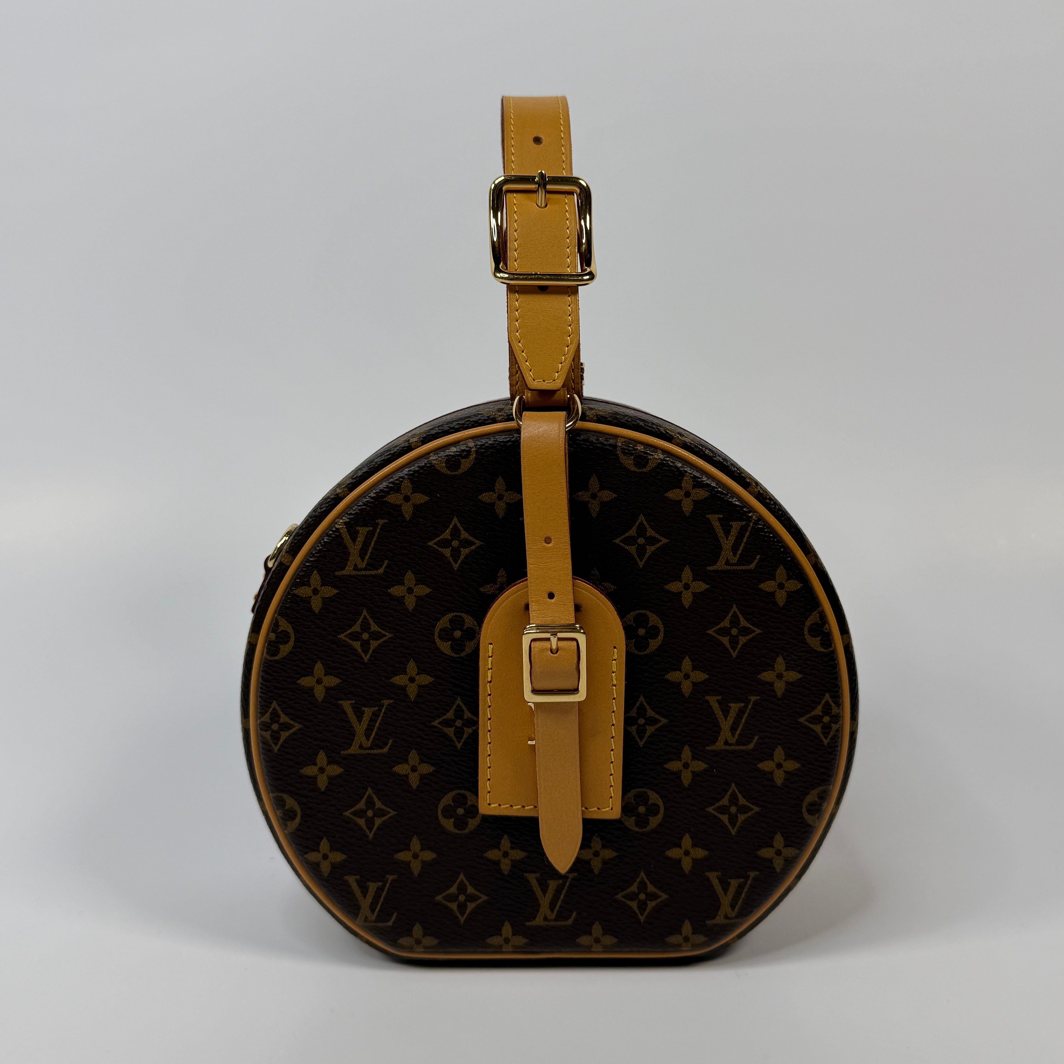 Louis Vuitton Petite Boite Chapeau Bag In Brown Monogram Gold Hardware Authentic and pre loved