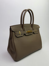 Hermès Birkin 30 Sellier In Etoupe Togo Leather GHW