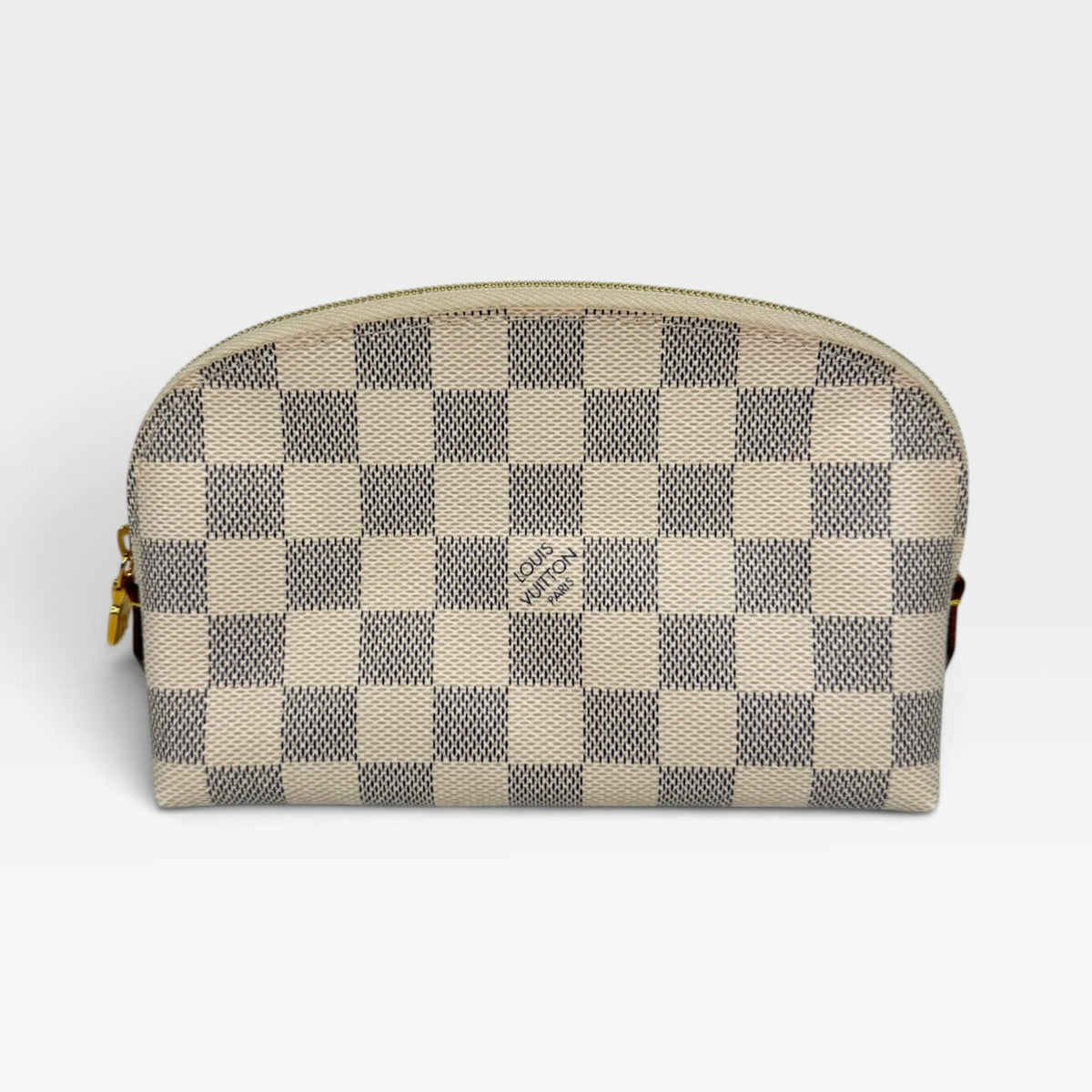 Louis Vuitton Pochette Cosmetique In Damier Azur Canvas With Gold Hardware. 100% authentic and preloved in excellent condition