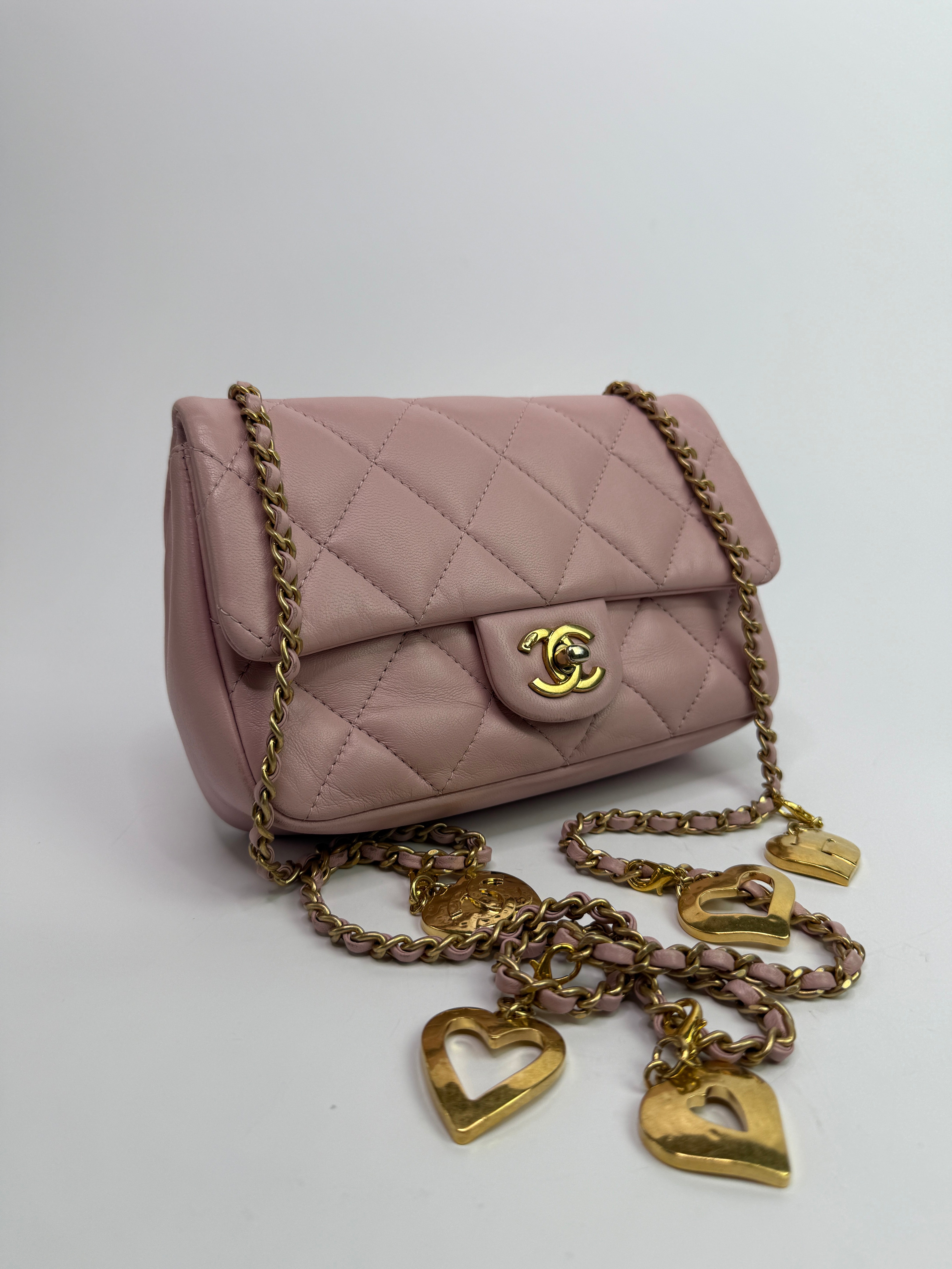 Chanel Mini Heart Charms Flap Antique Gold Hardware
Pre Loved & Authentic