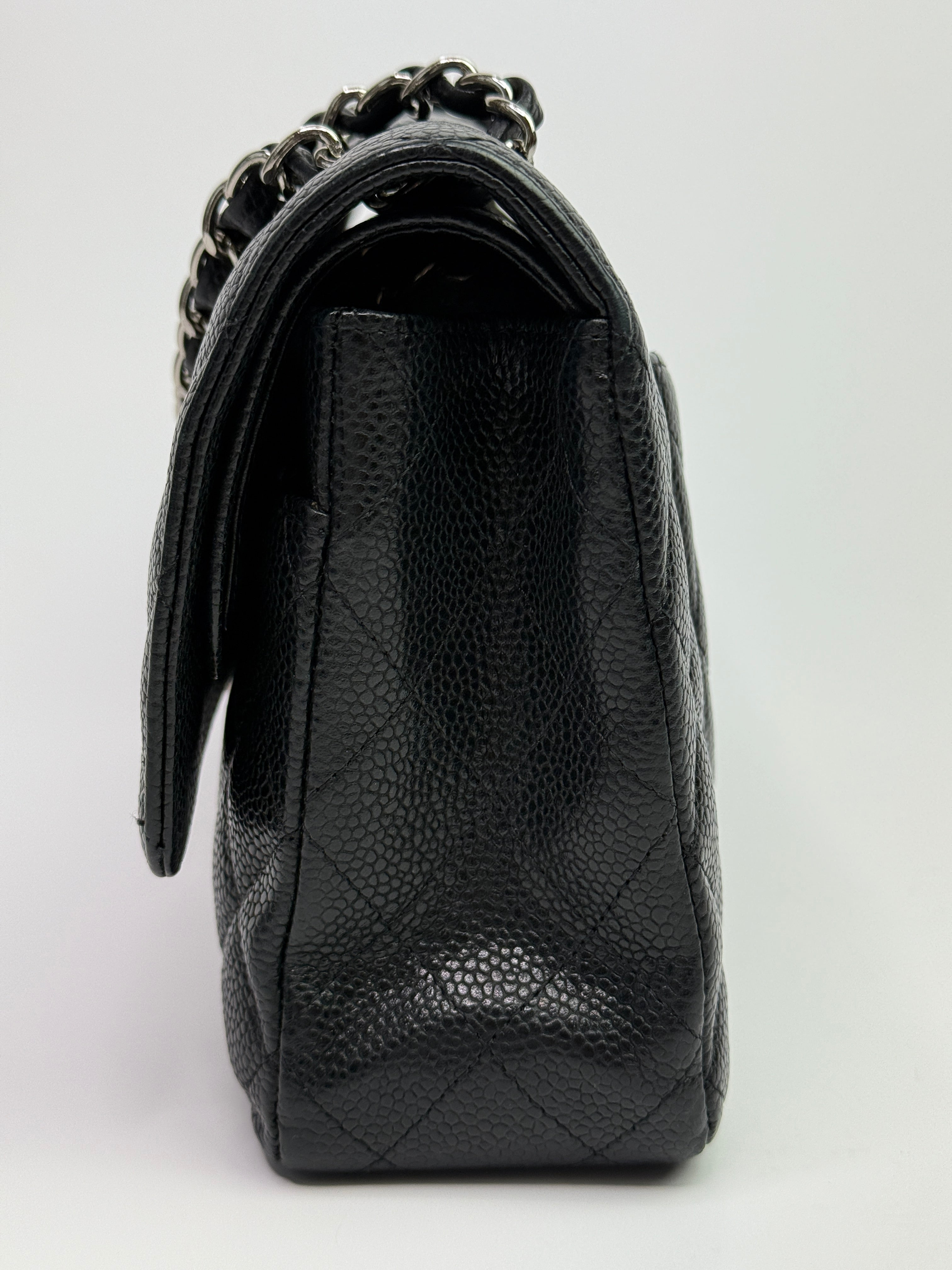 Chanel Medium Classic Double Flap Black Caviar Leather With SHW