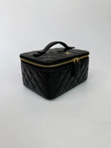 Chanel Vanity Case In Black Caviar Leather With GHW