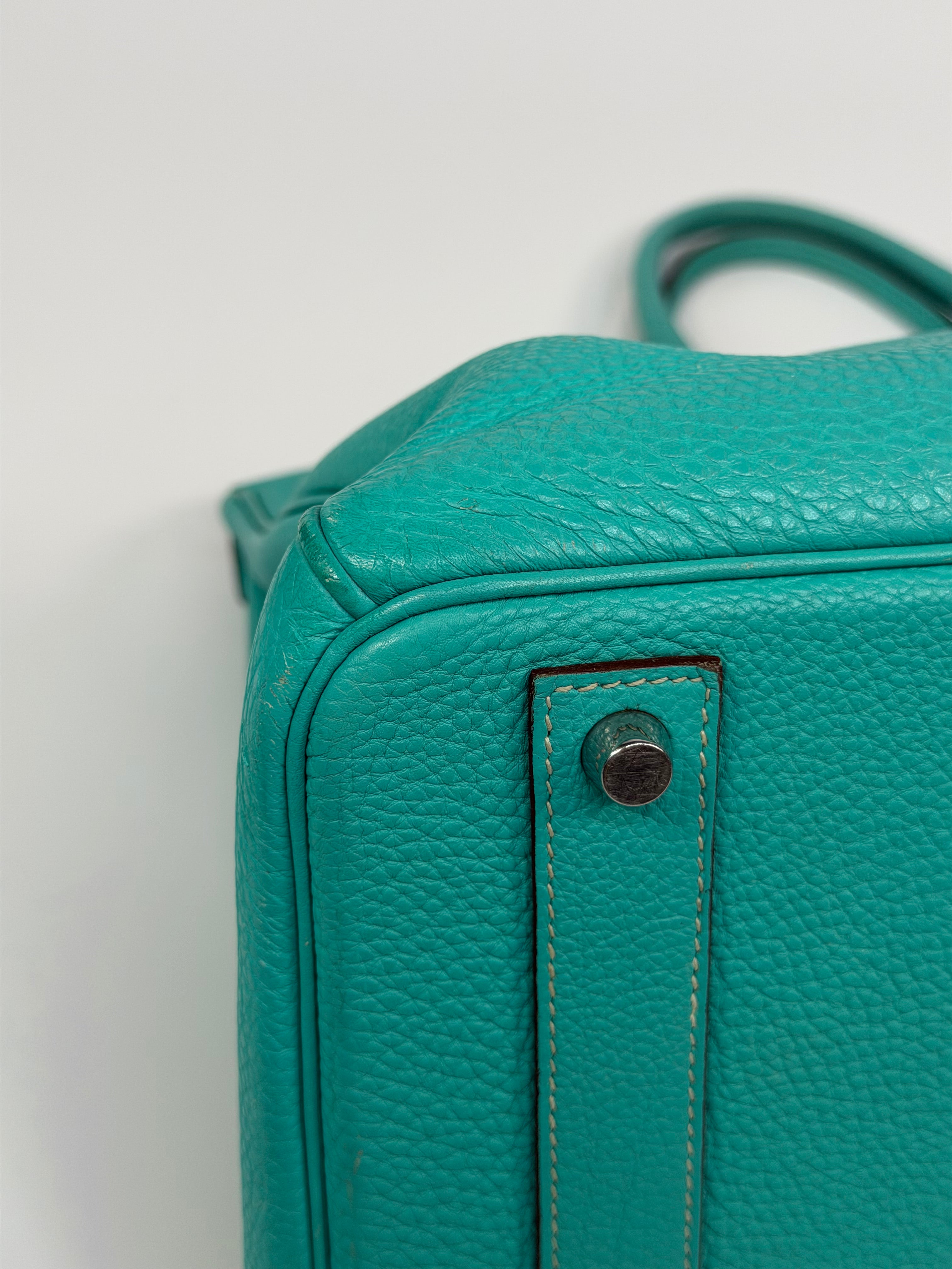 Hermès Birkin 40 In Bleu Lagoon Togo Leather With Palladium Hardware