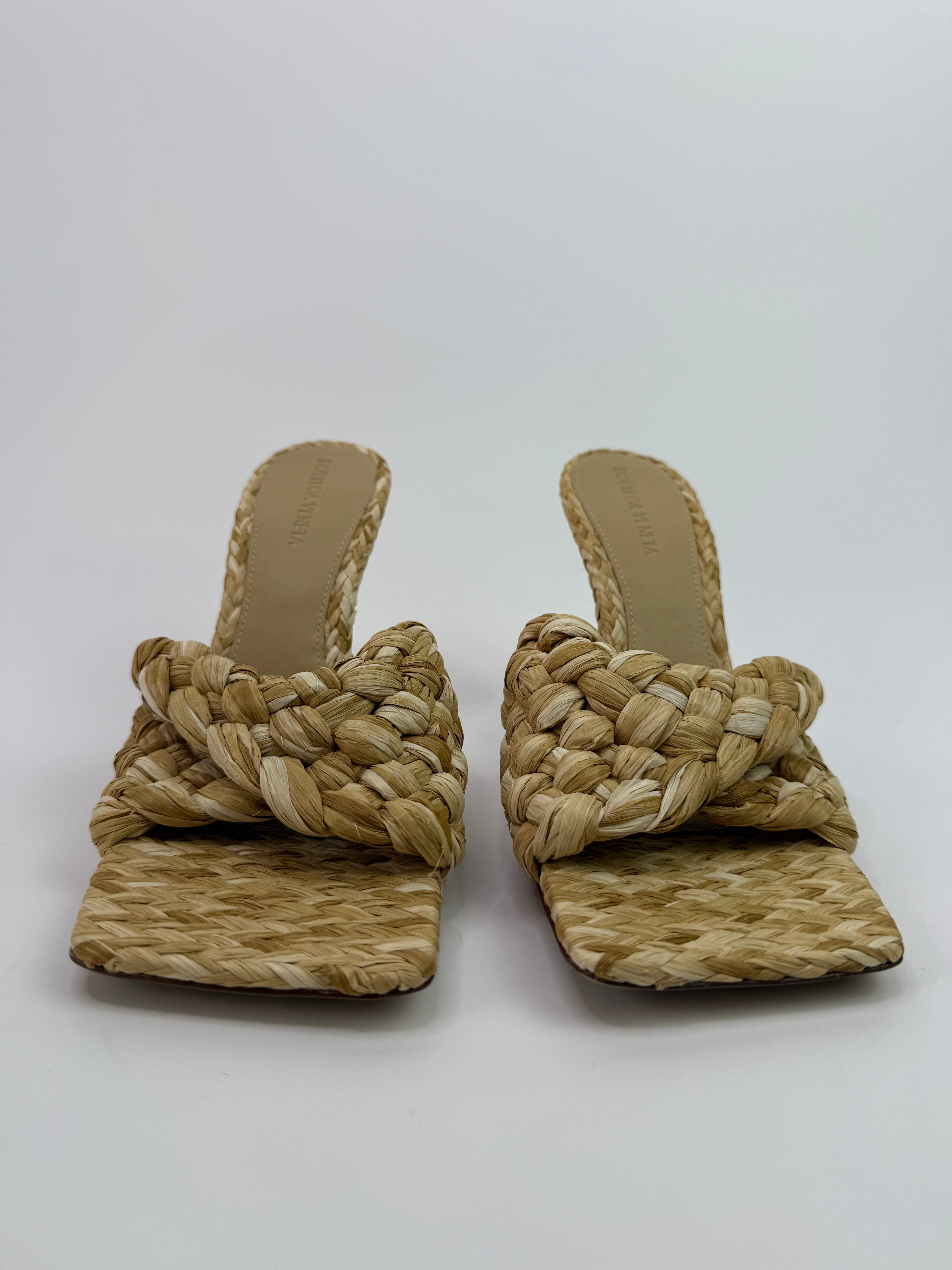 Bottega Veneta Intrecciato Raffia Mules (Size 39/UK6)